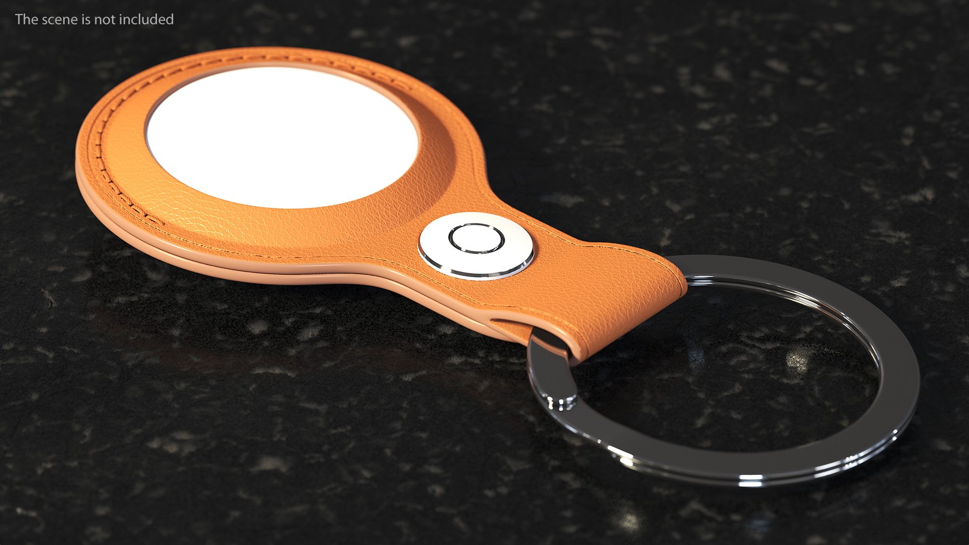 3D model Apple AirTag Leather Key Ring Brown