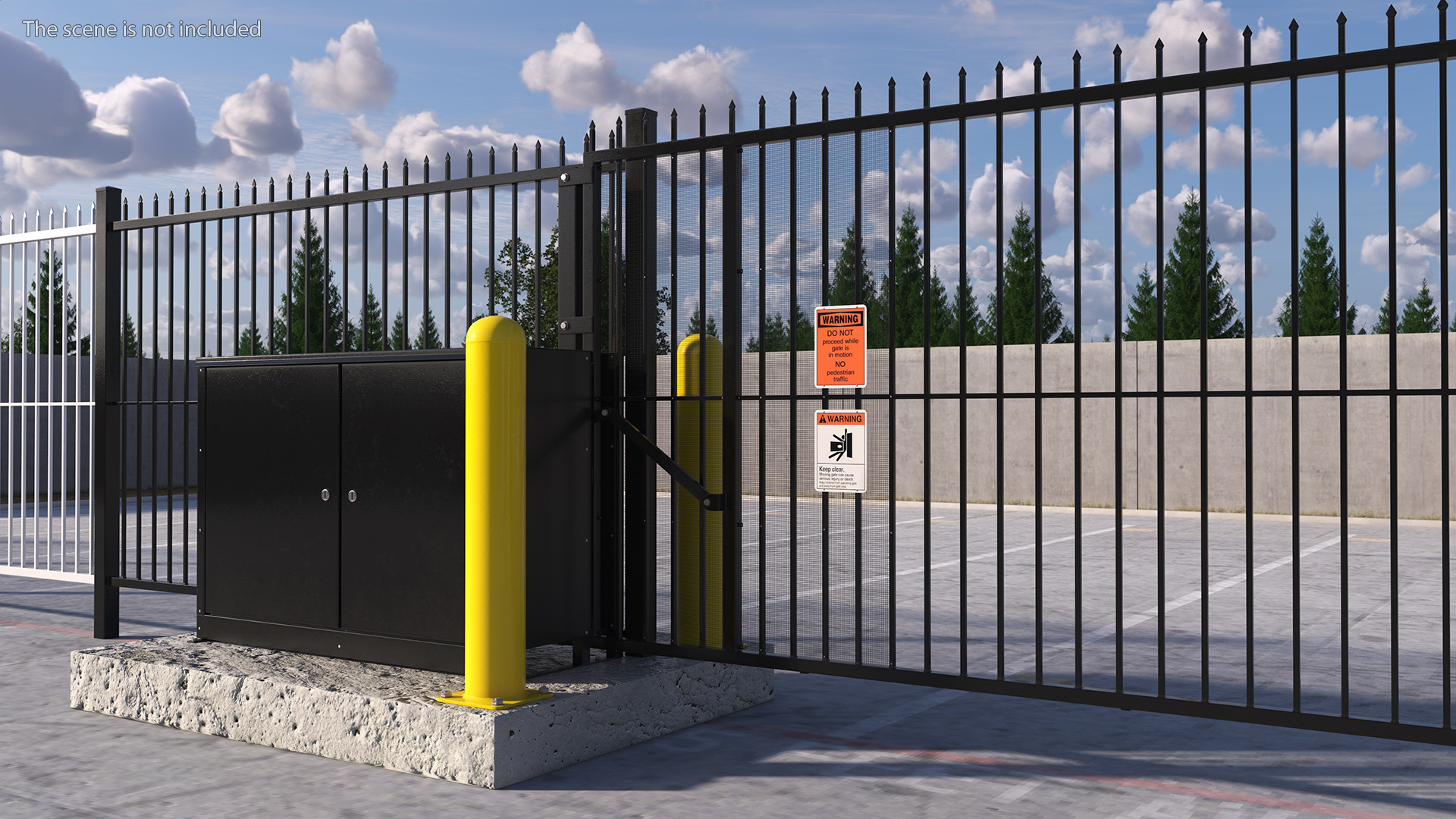 3D Vertical Pivot Gates Black Rigged model