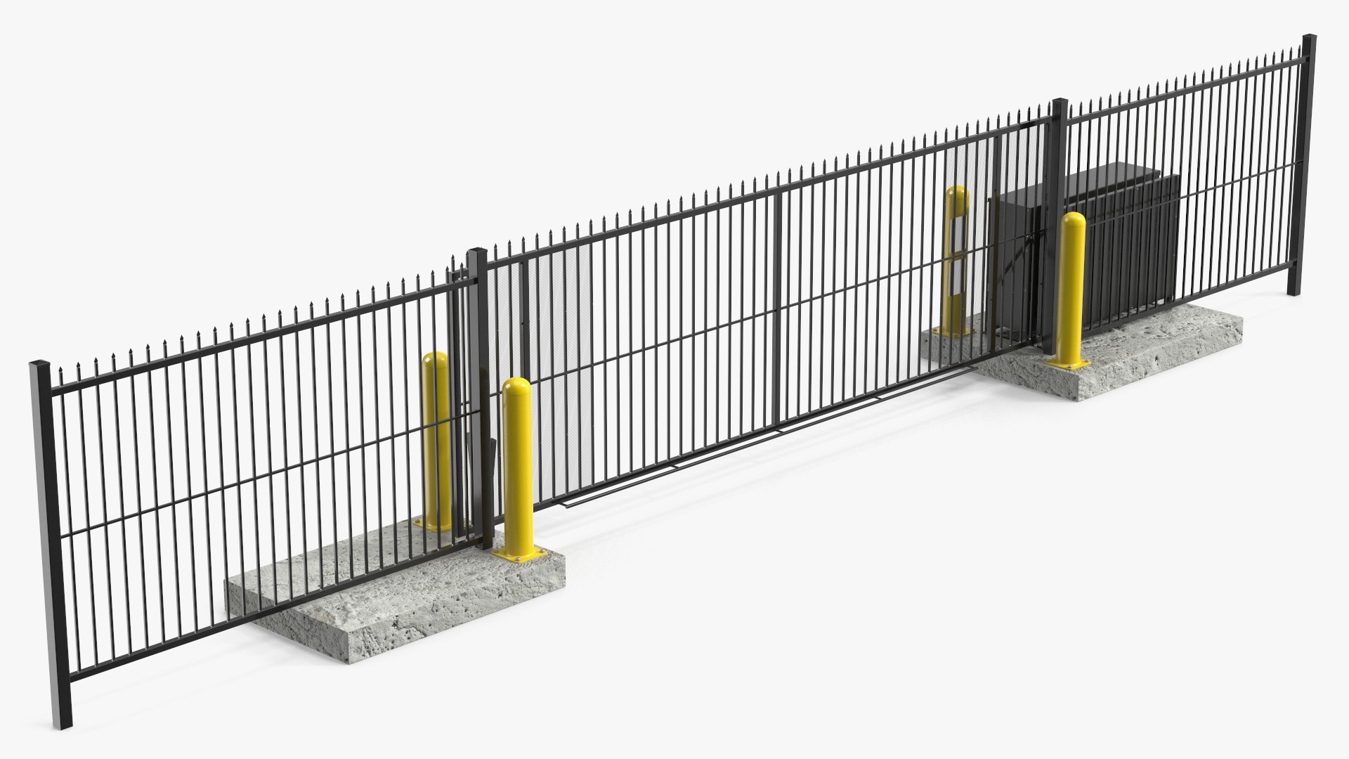 3D Vertical Pivot Gates Black Rigged model