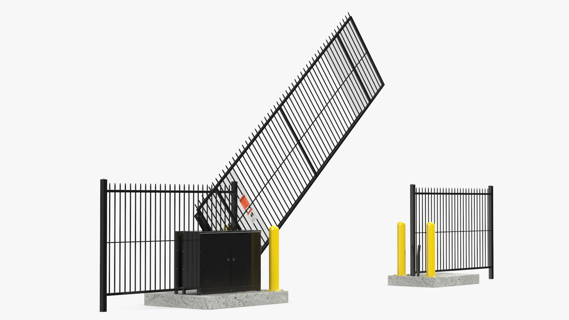 3D Vertical Pivot Gates Black Rigged model