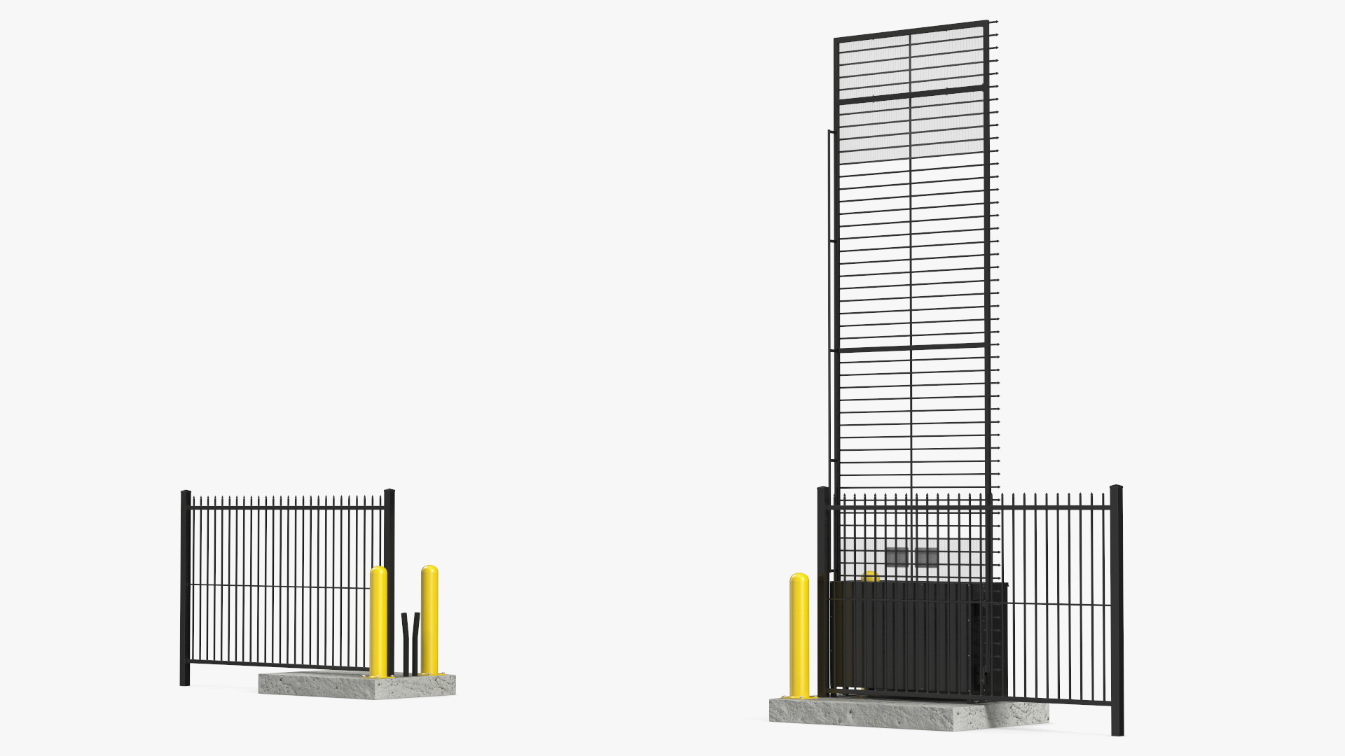3D Vertical Pivot Gates Black Rigged model