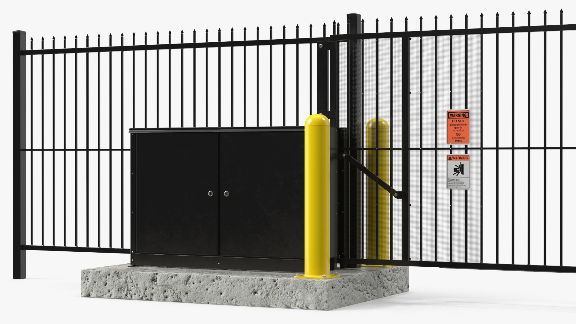3D Vertical Pivot Gates Black Rigged model