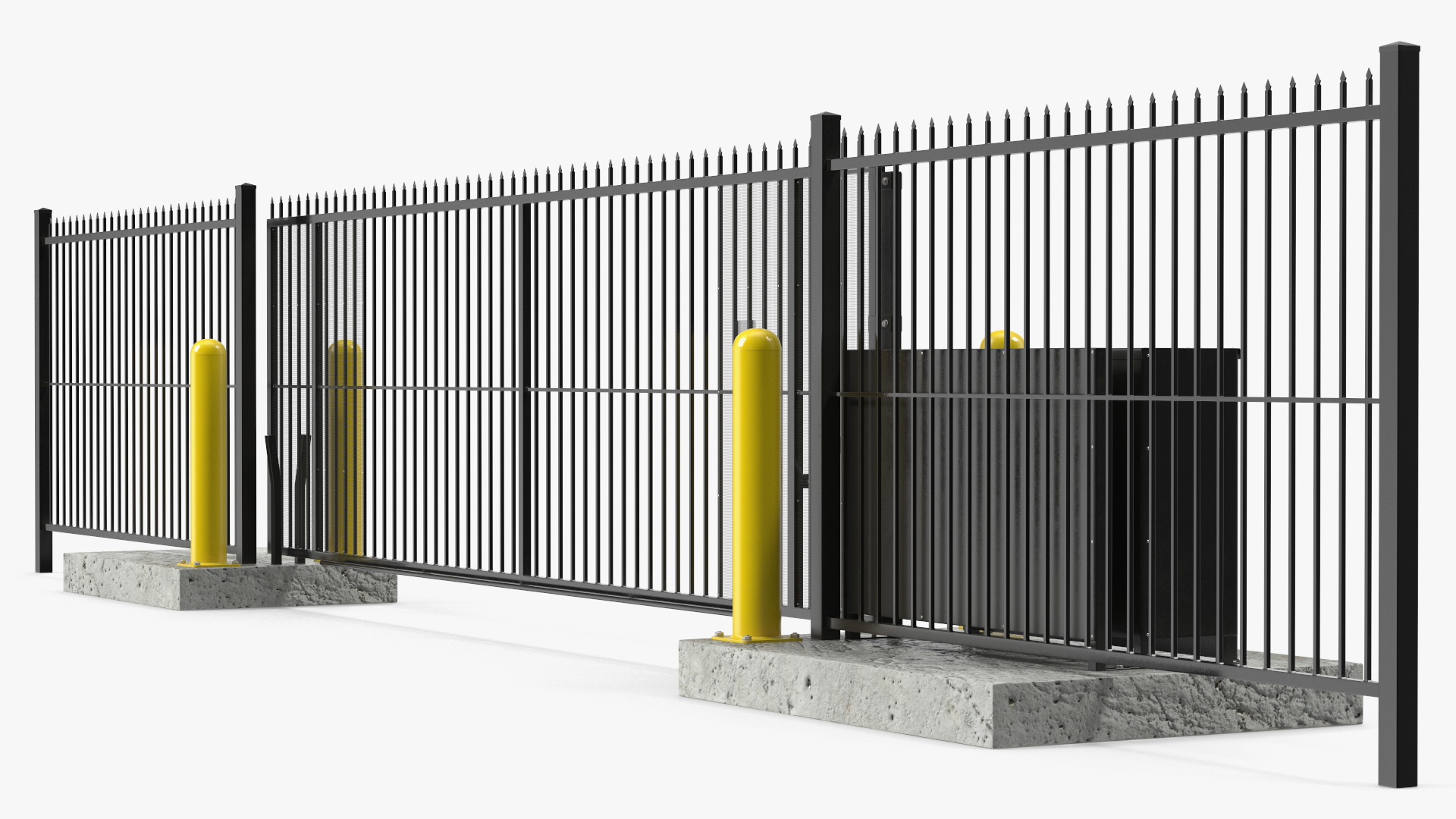 3D Vertical Pivot Gates Black Rigged model