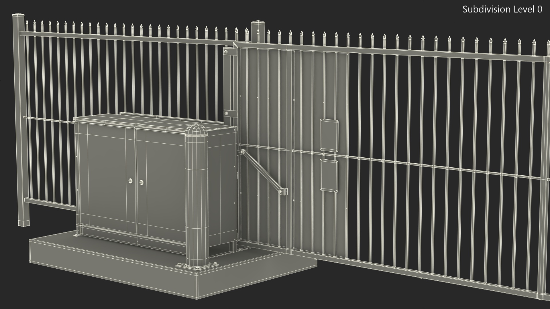 3D Vertical Pivot Gates Black Rigged model