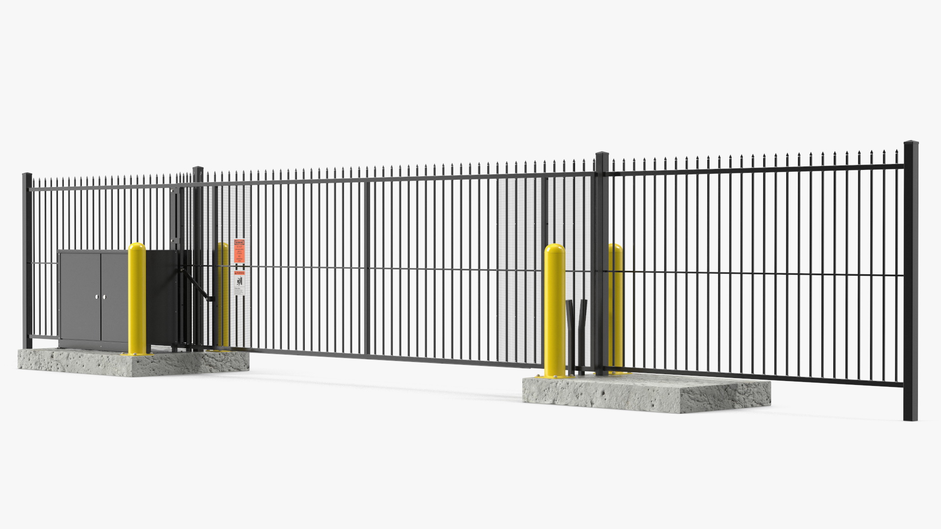 3D Vertical Pivot Gates Black Rigged model