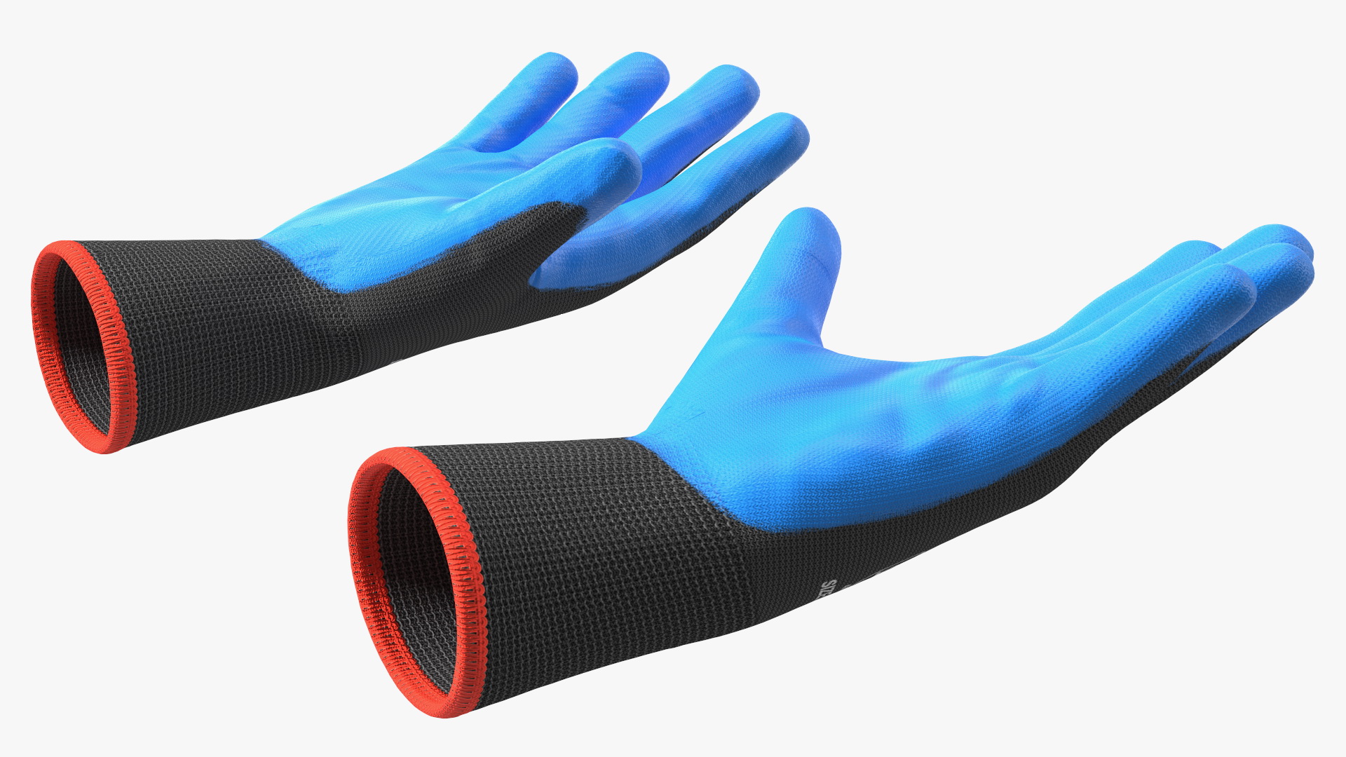 3D model Safety Work Gloves Gray Blue Rigged