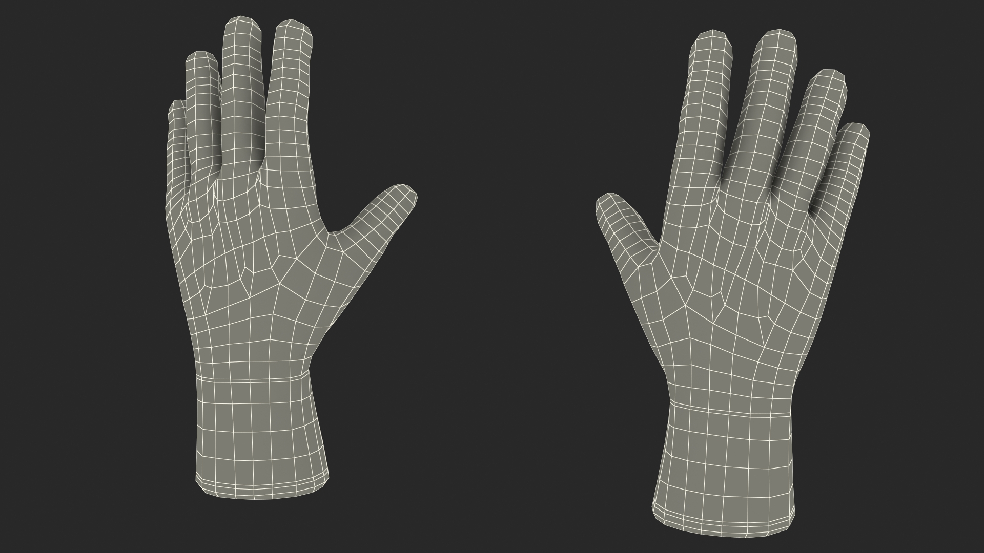 3D model Safety Work Gloves Gray Blue Rigged