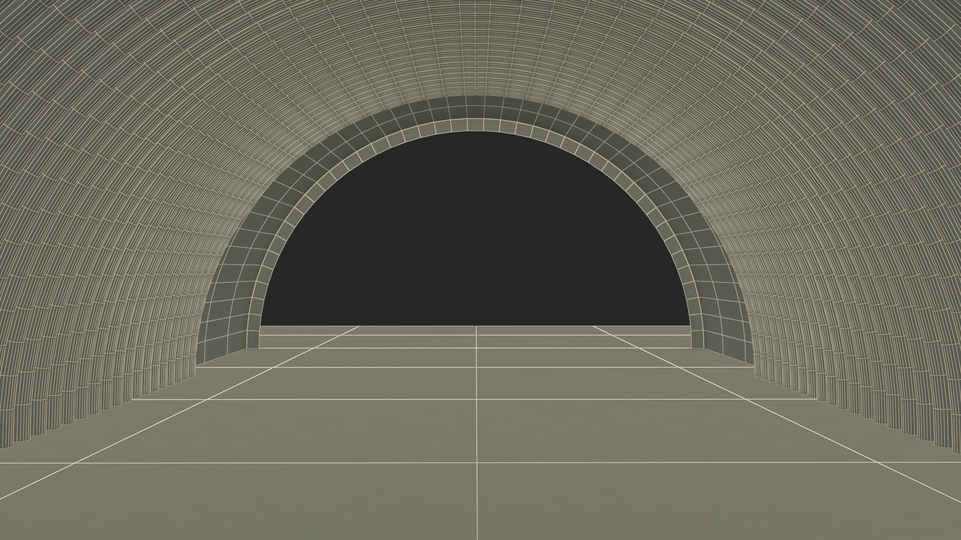 3D Empty Concrete Fighter Jet Hangar model