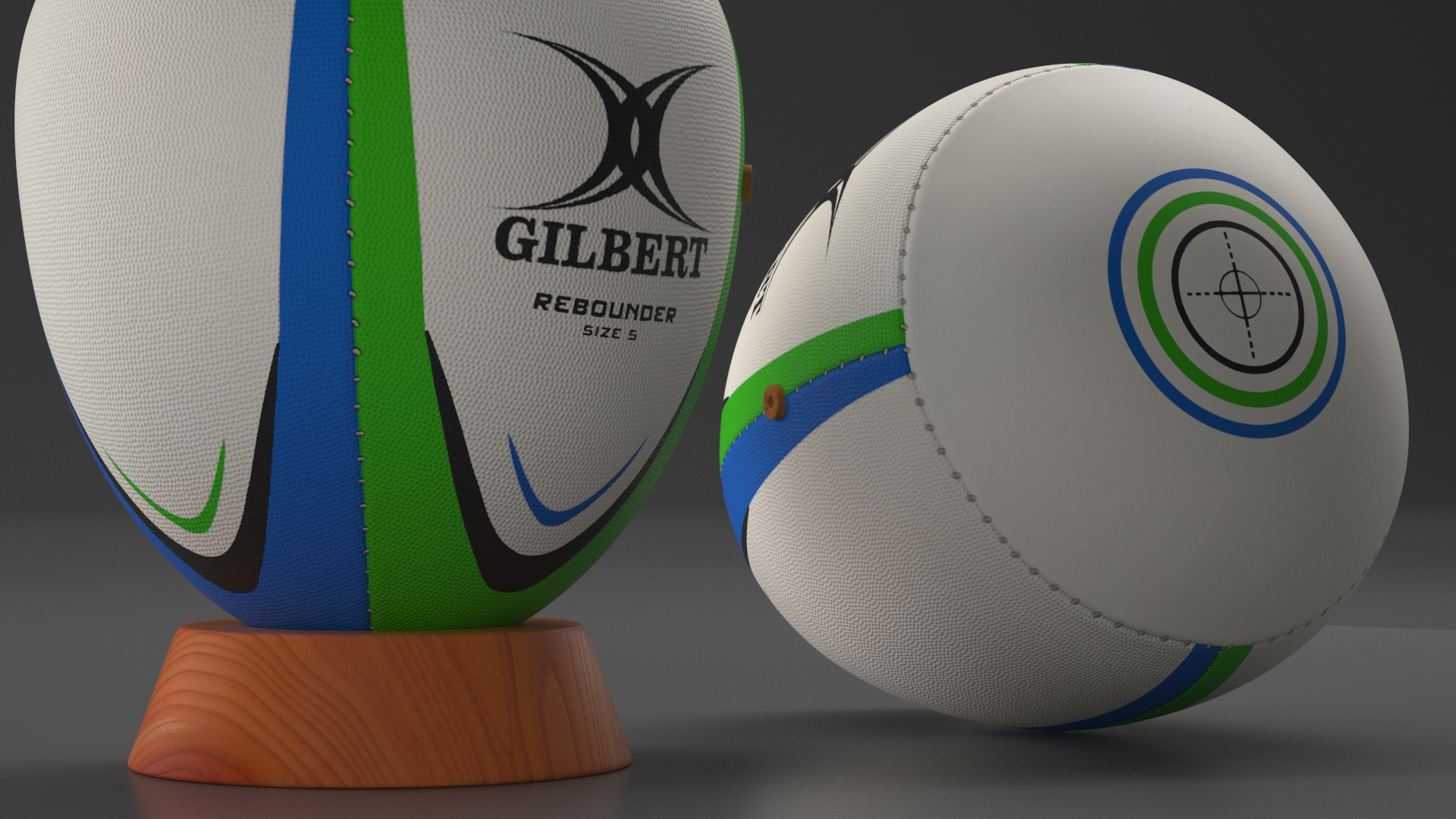 3D model Rugby Reflex Training Ball on Stand