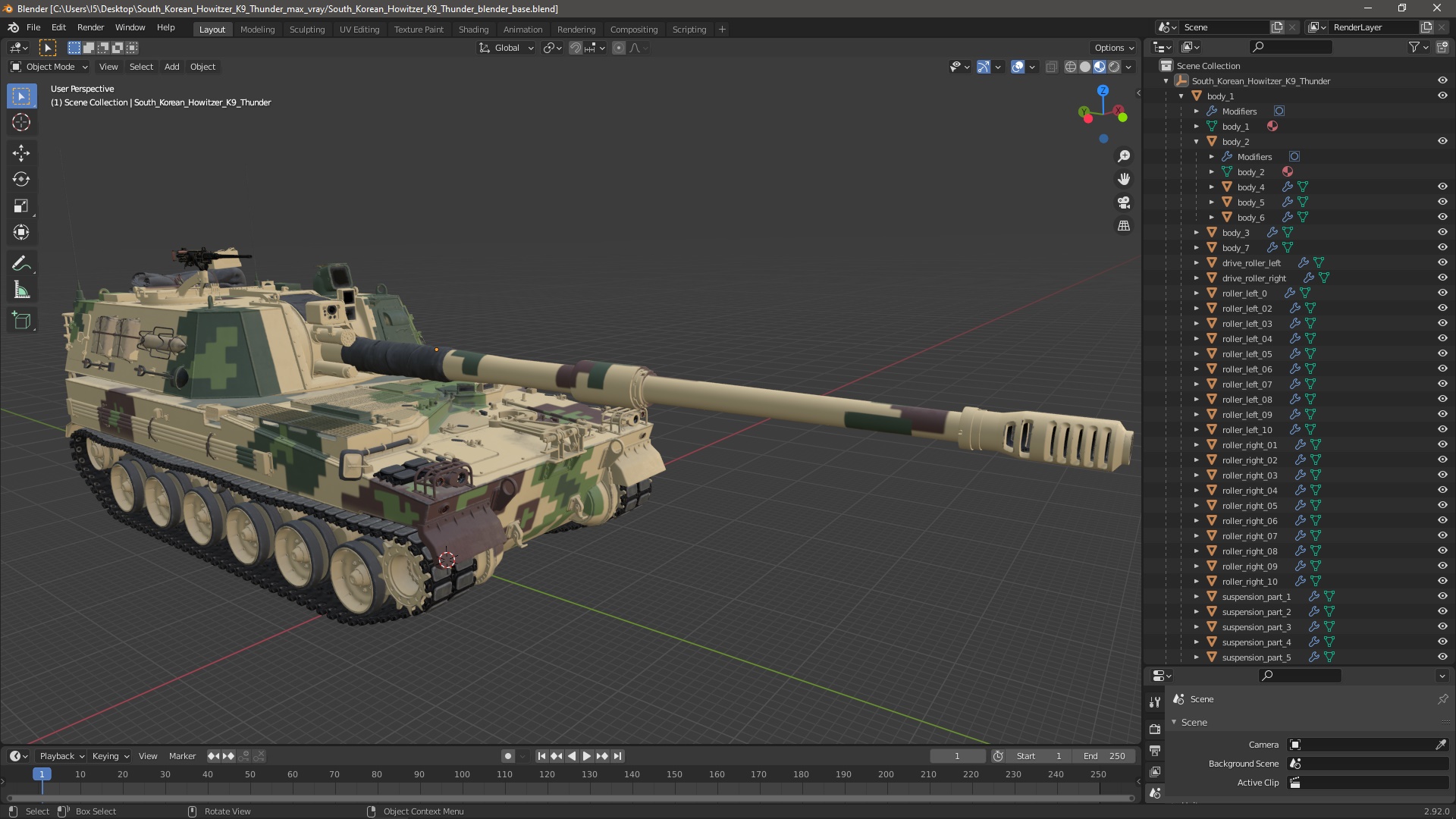 South Korean Howitzer K9 Thunder 3D