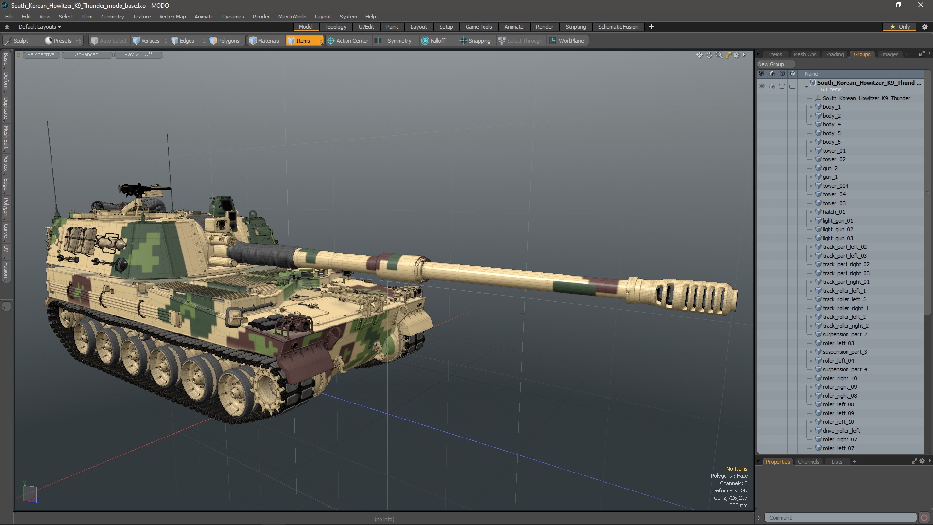 South Korean Howitzer K9 Thunder 3D