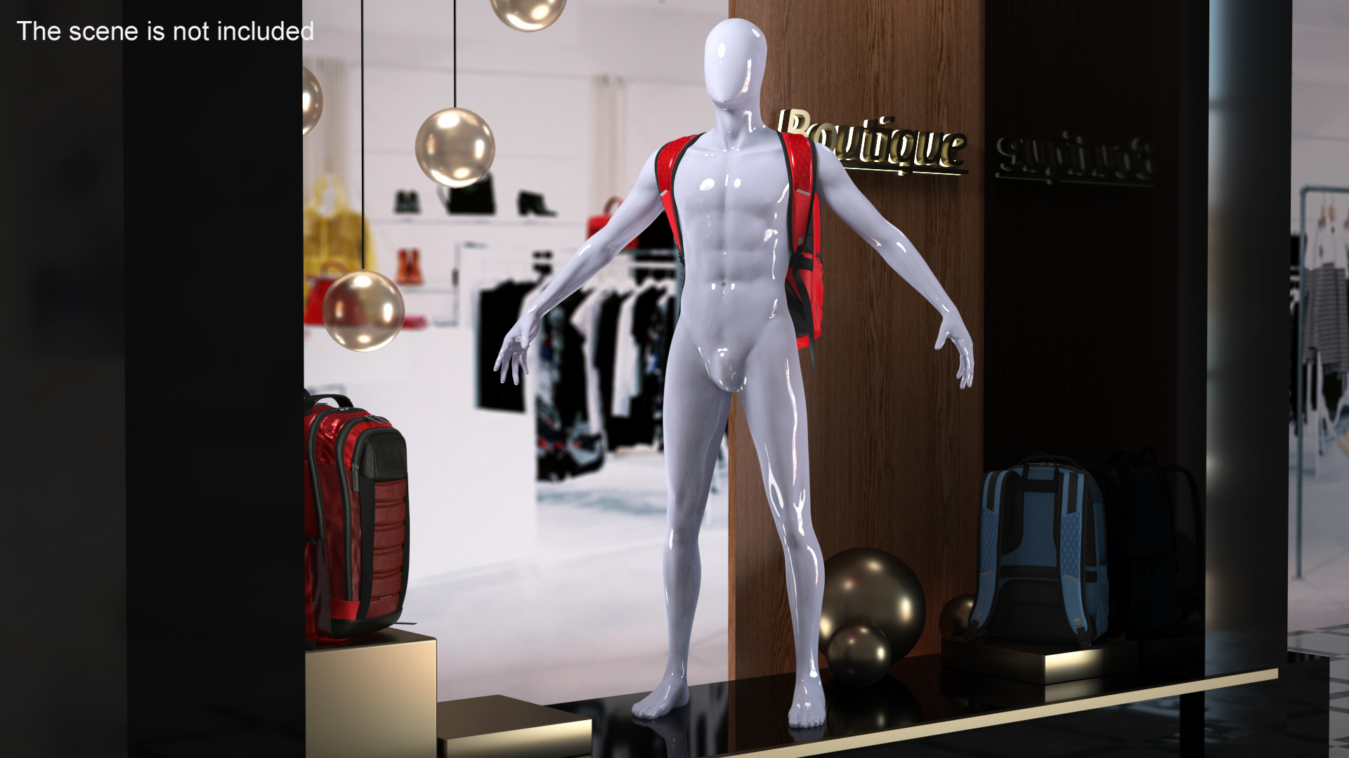 Carrier GSD Backpack Samsonite Red on Mannequin 3D