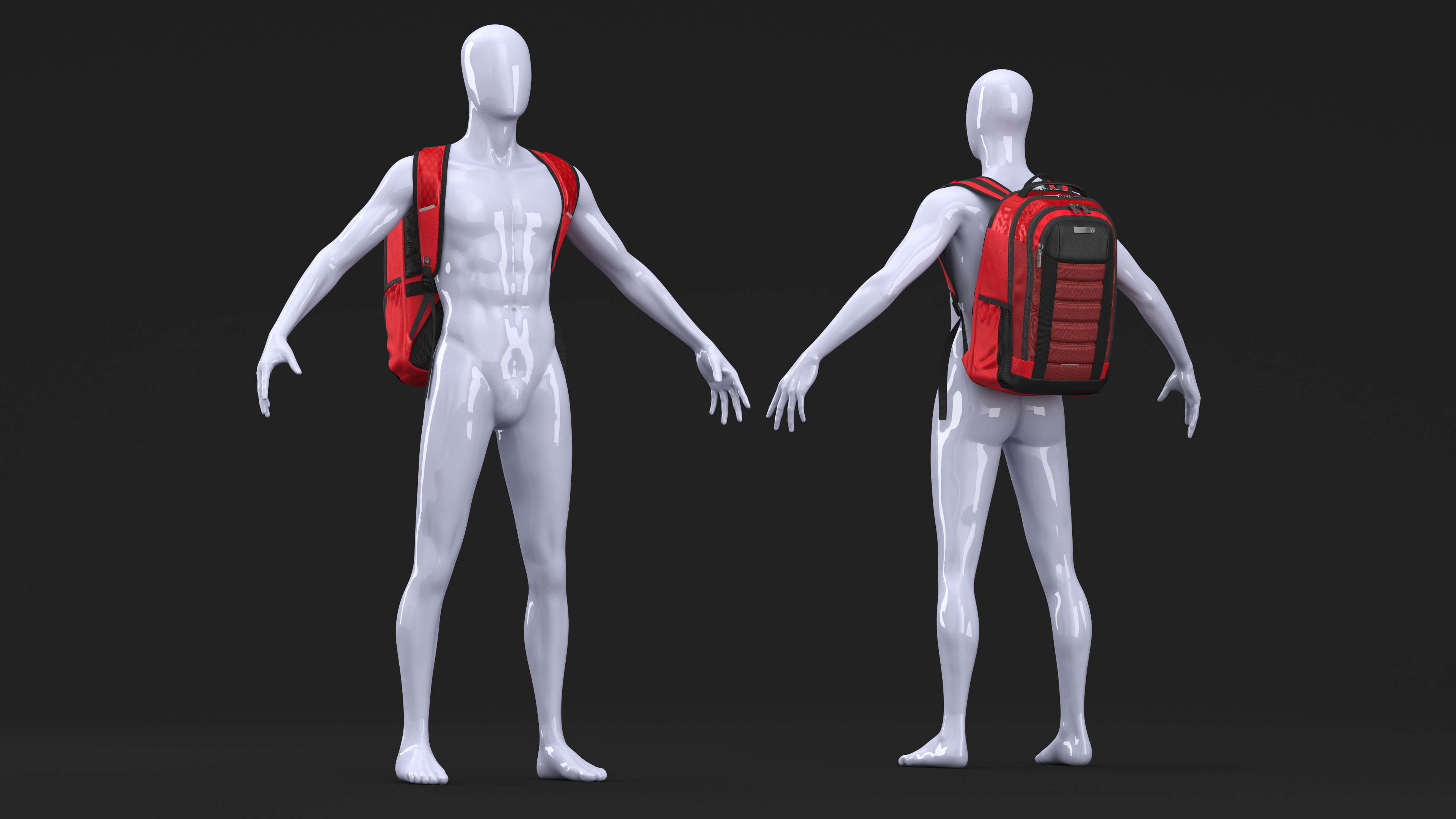 Carrier GSD Backpack Samsonite Red on Mannequin 3D