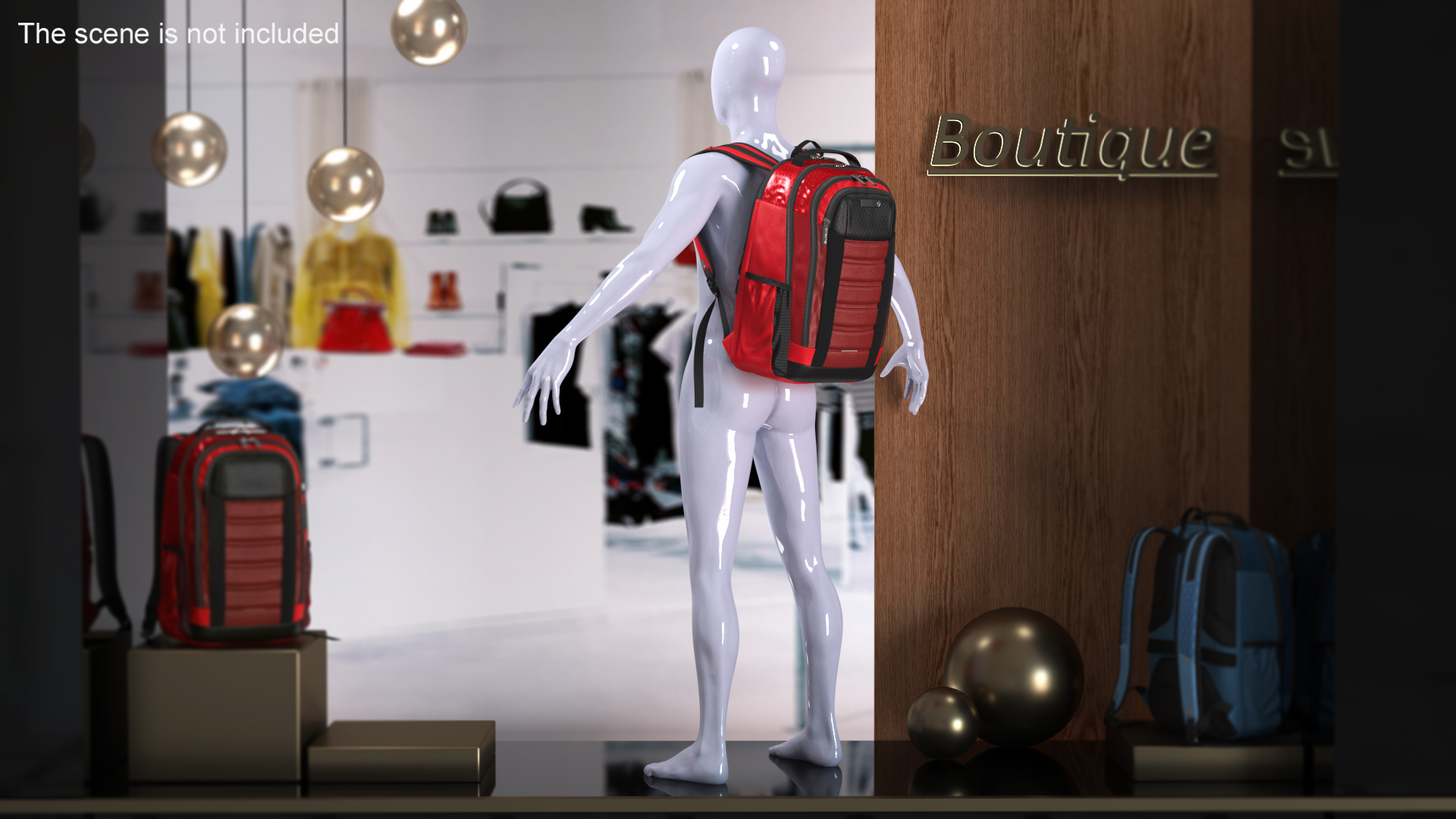 Carrier GSD Backpack Samsonite Red on Mannequin 3D