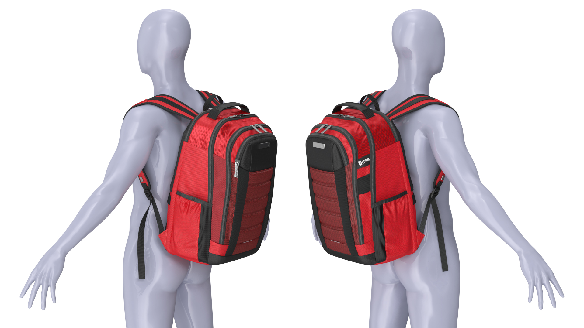 Carrier GSD Backpack Samsonite Red on Mannequin 3D