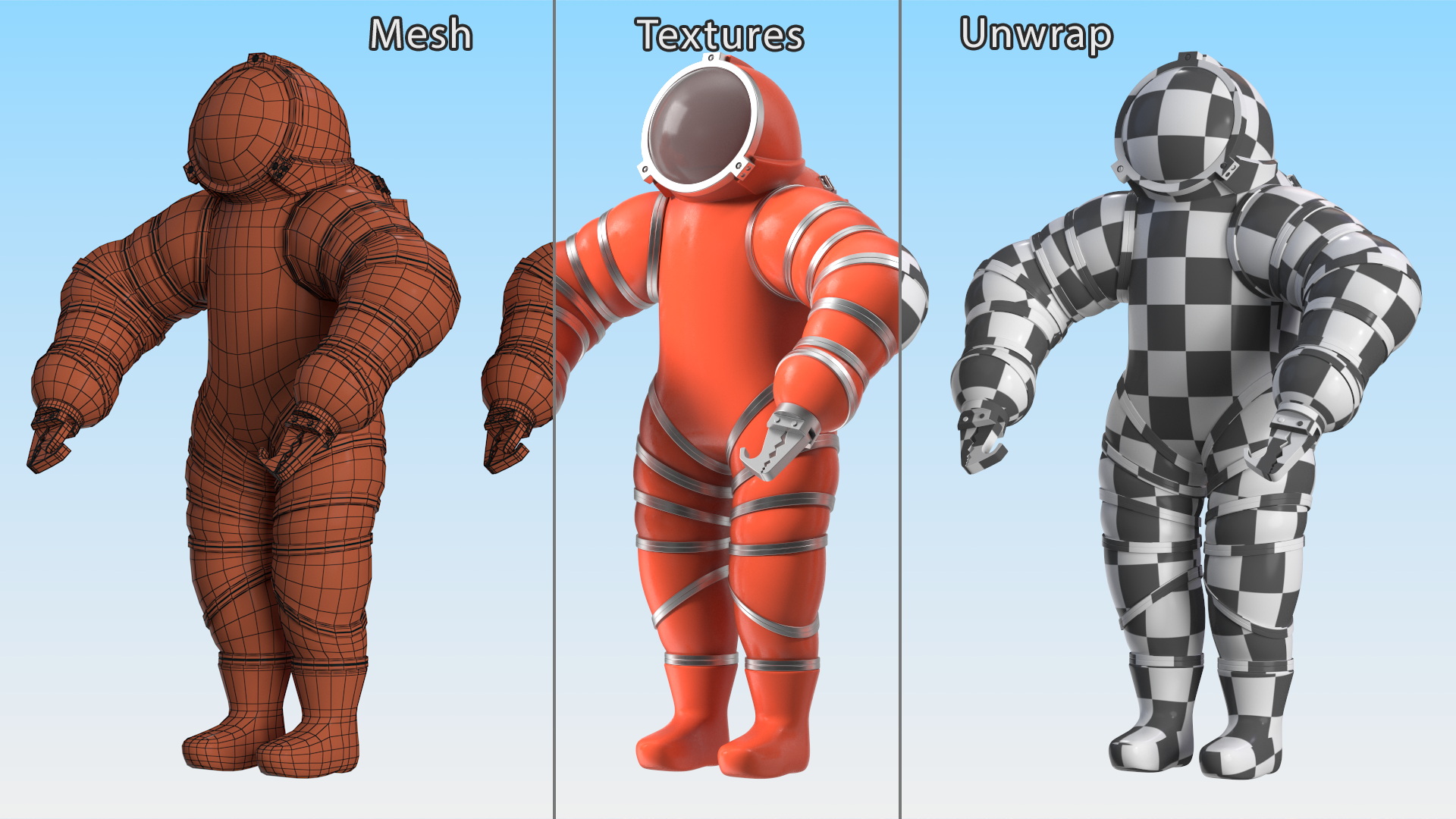 3D Deep Sea Diving Suit Rigged for Cinema 4D