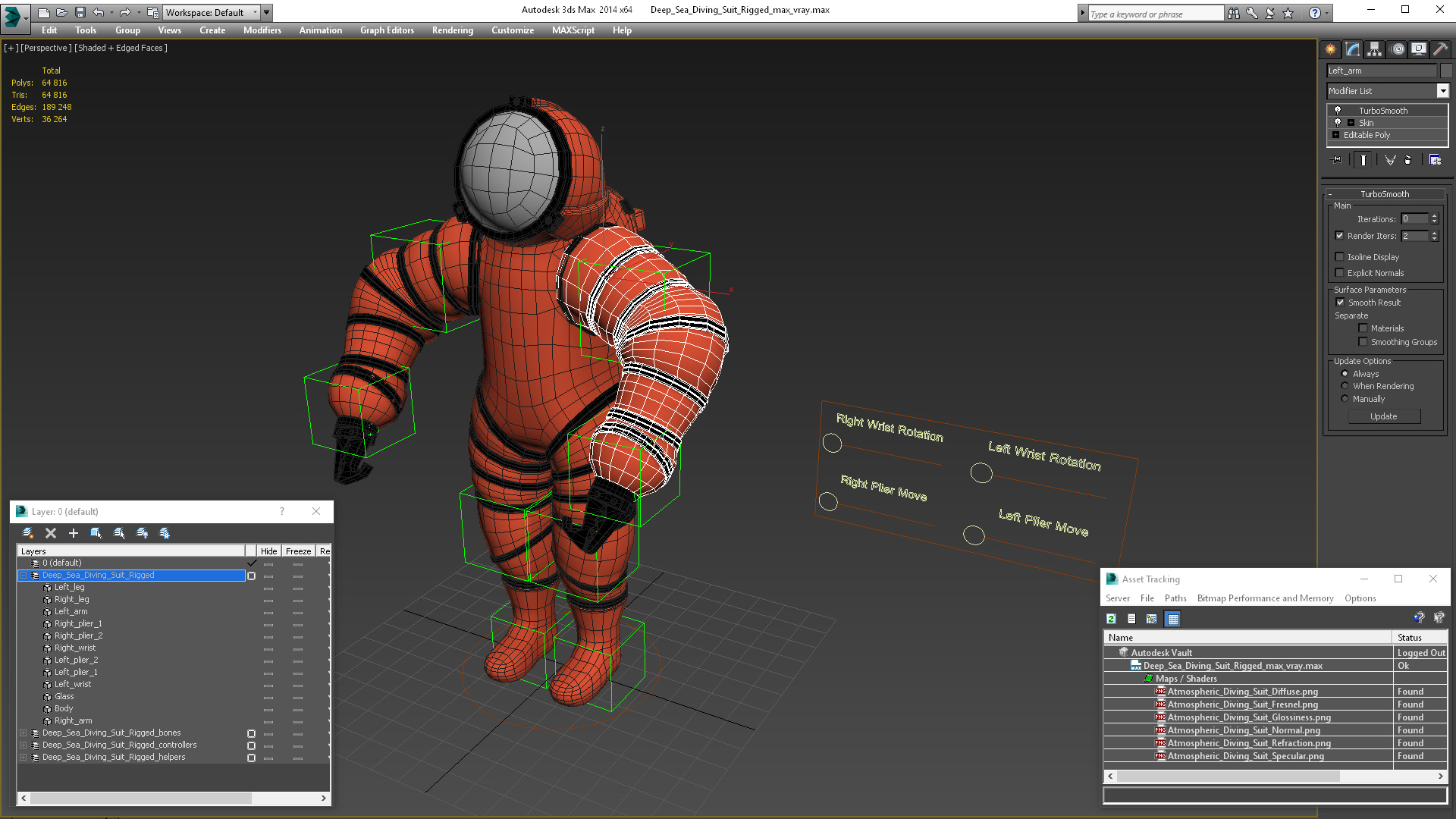 3D Deep Sea Diving Suit Rigged for Cinema 4D