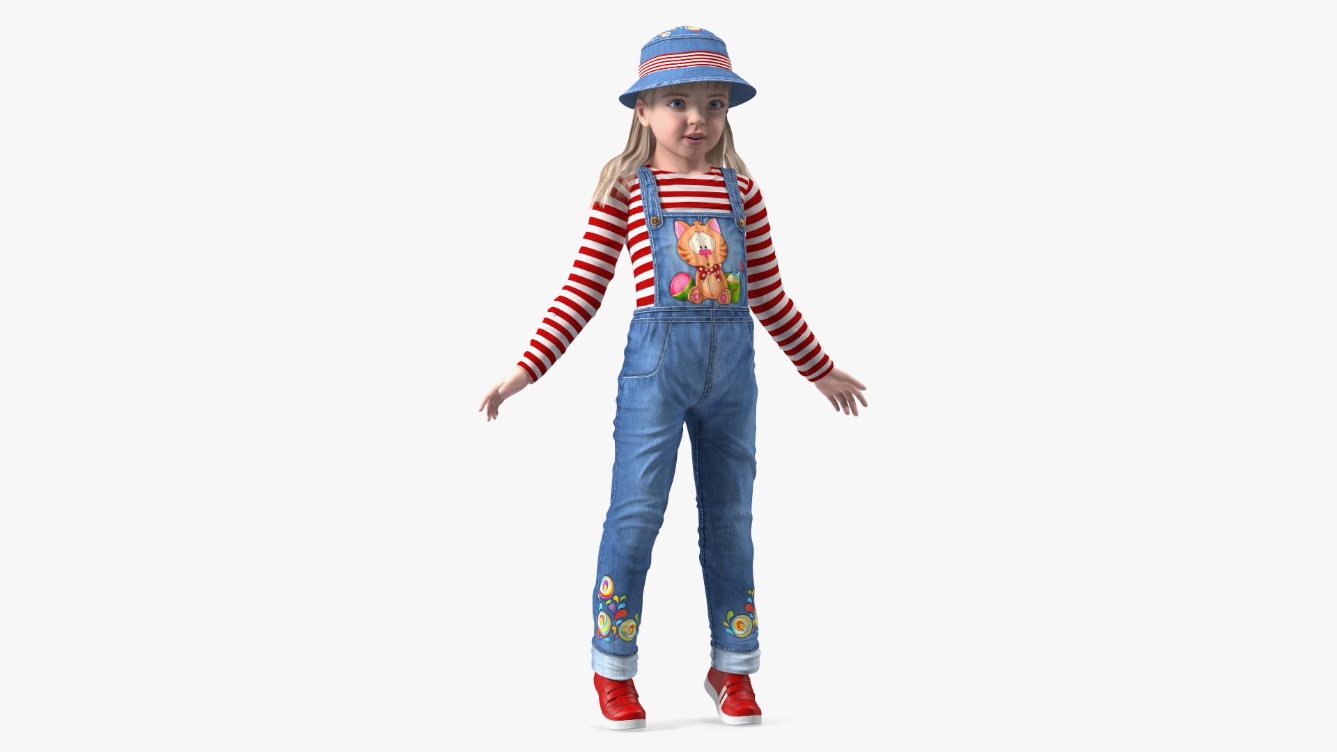 Street Style Baby Girl Rigged 3D model