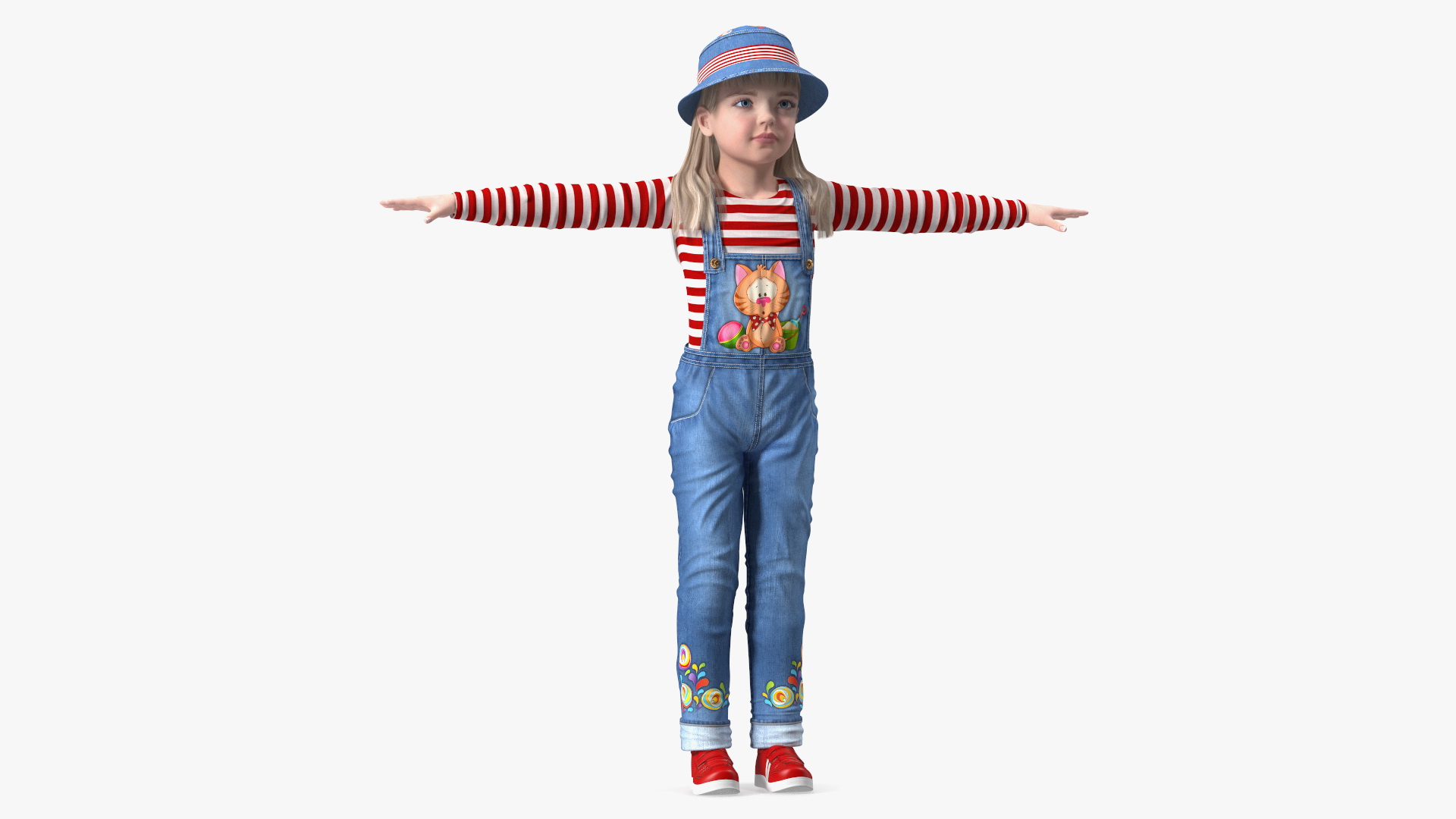 Street Style Baby Girl Rigged 3D model