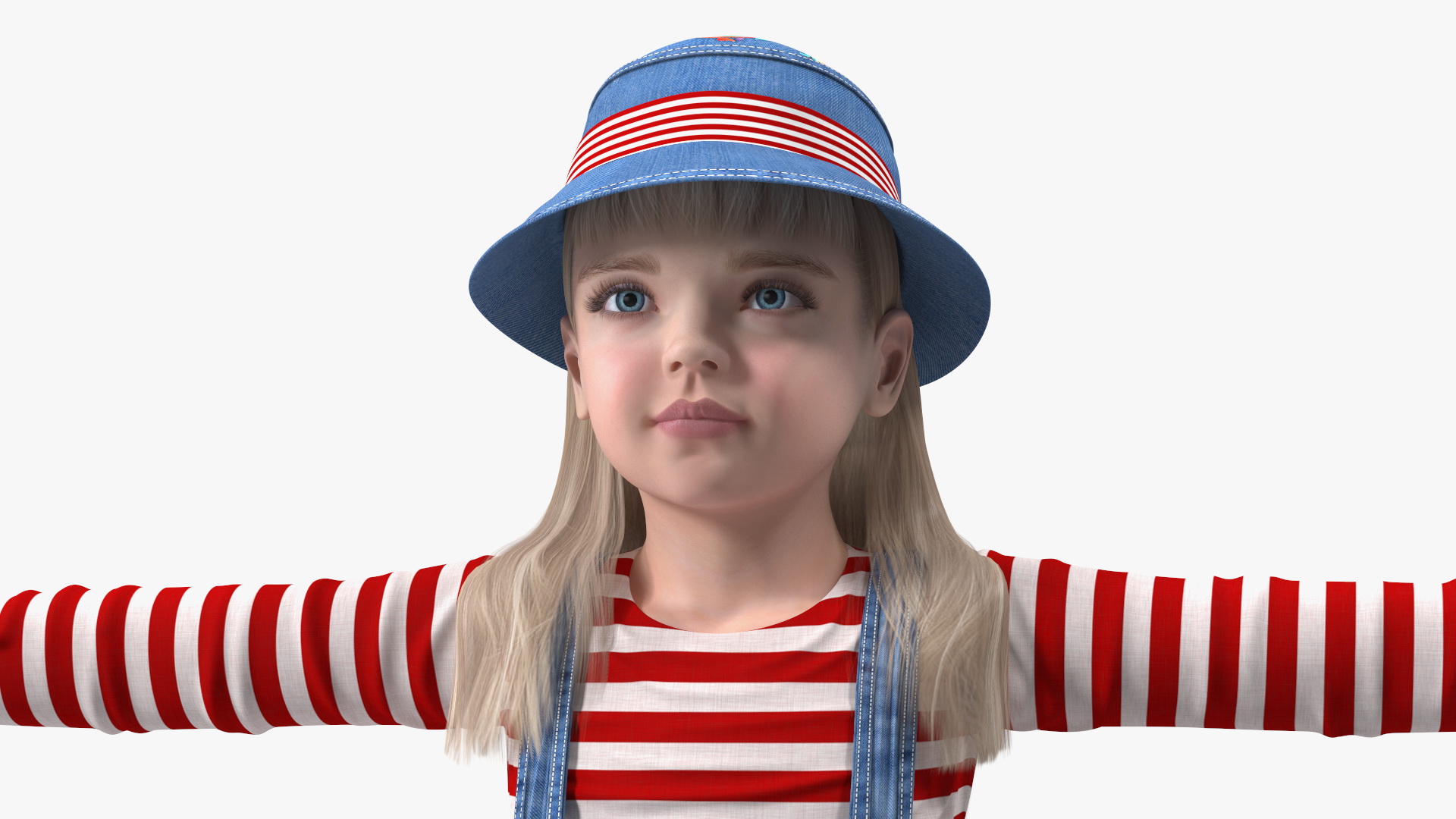 Street Style Baby Girl Rigged 3D model