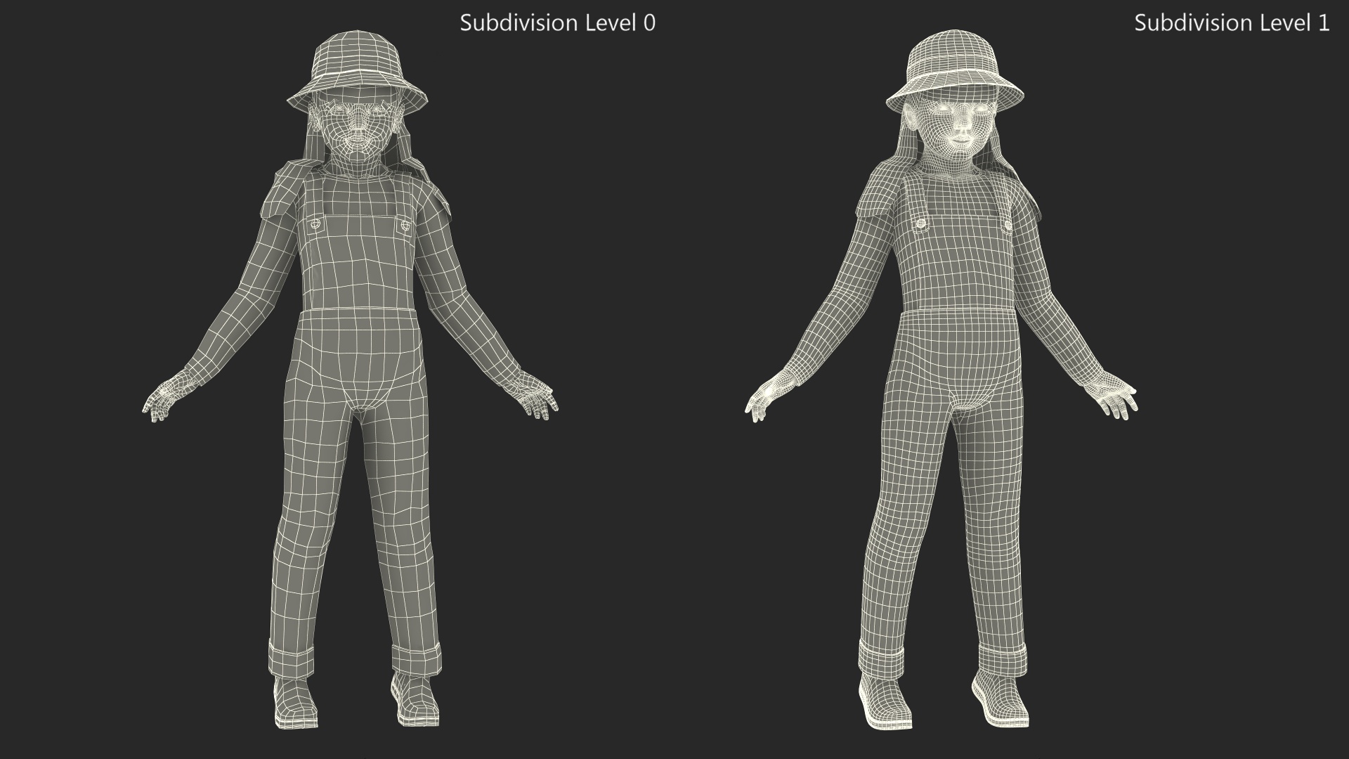 Street Style Baby Girl Rigged 3D model