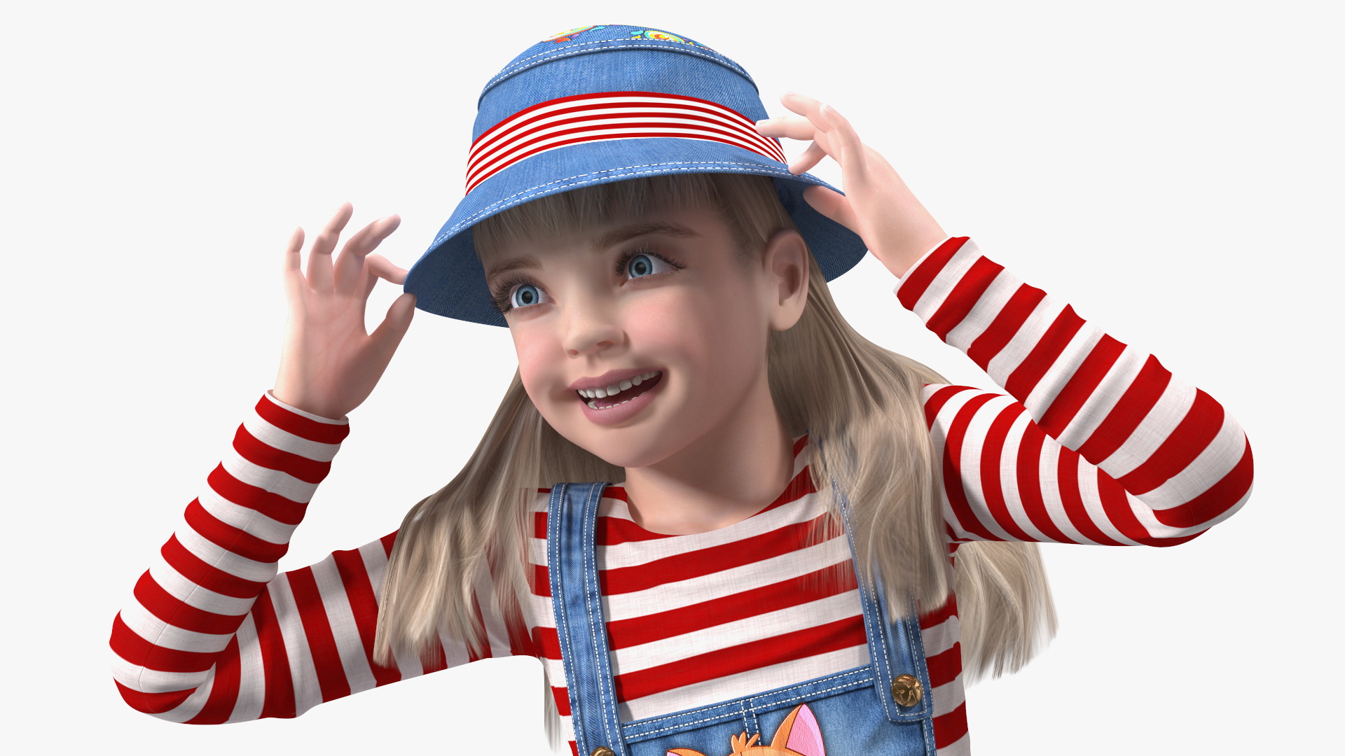Street Style Baby Girl Rigged 3D model
