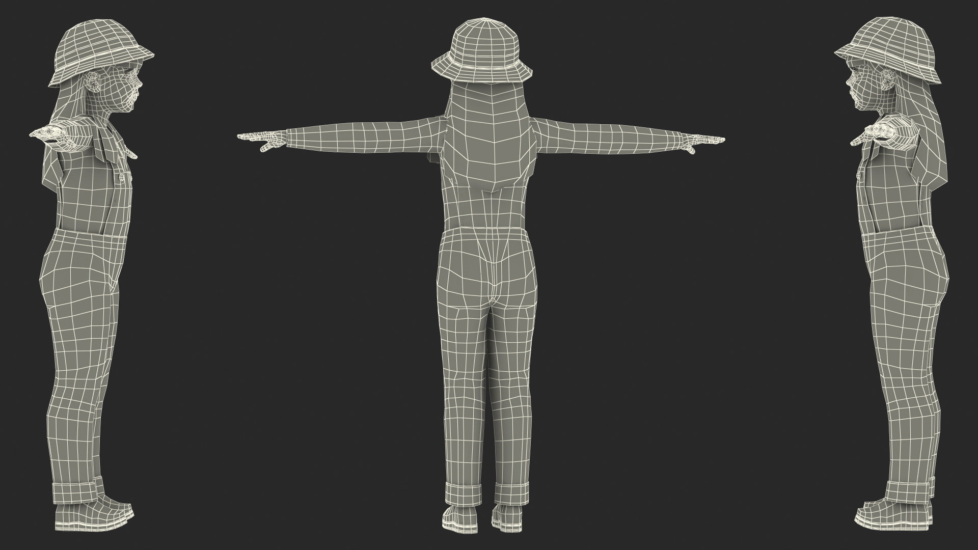 Street Style Baby Girl Rigged 3D model