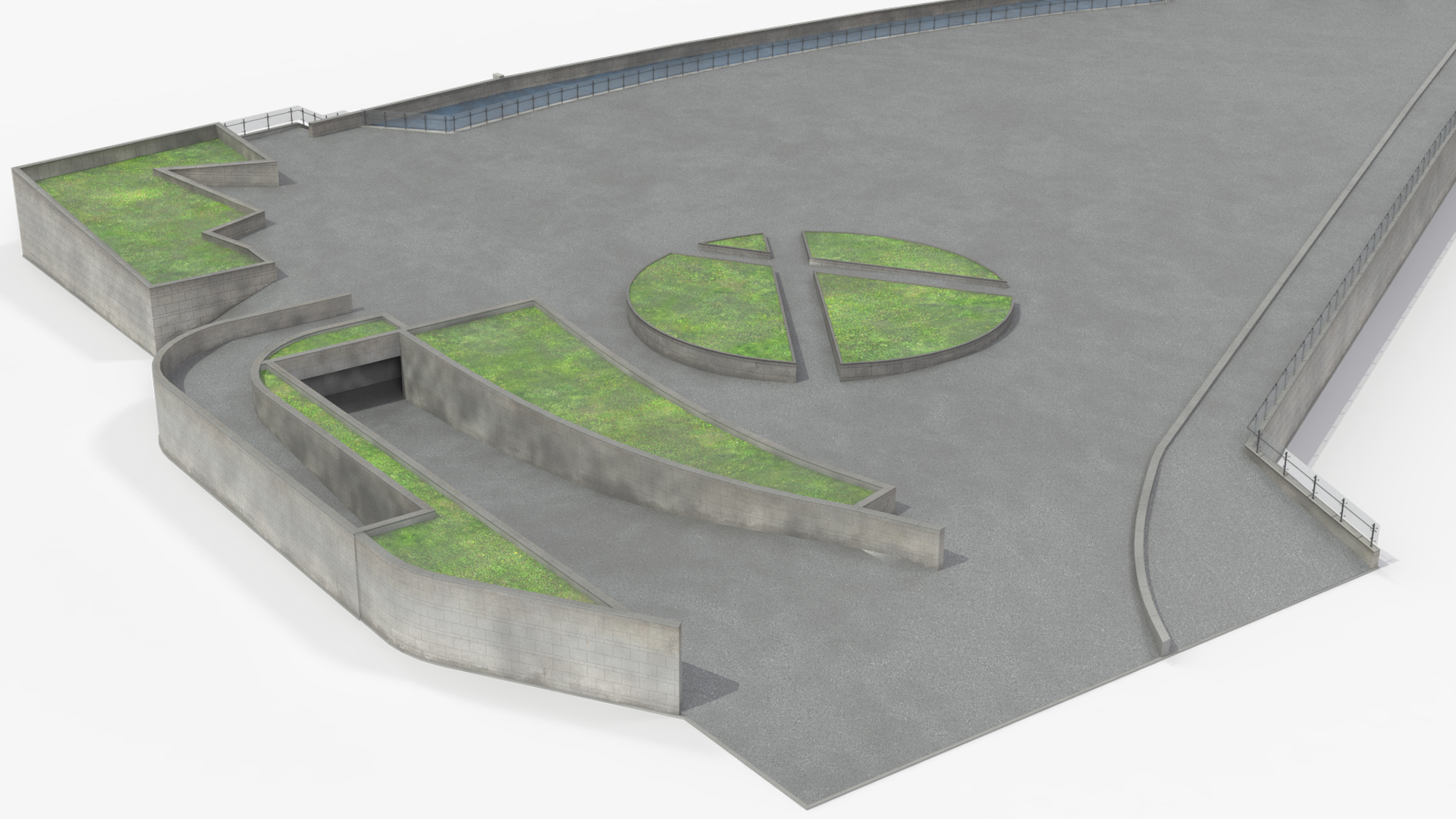 Urban Plaza Platform with Railings - view 4