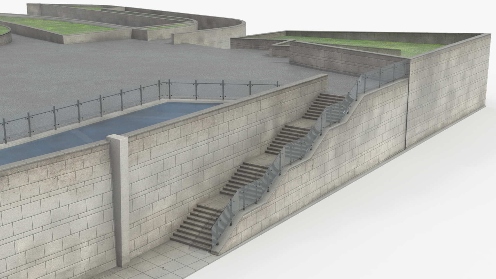 Urban Plaza Platform with Railings - view 6