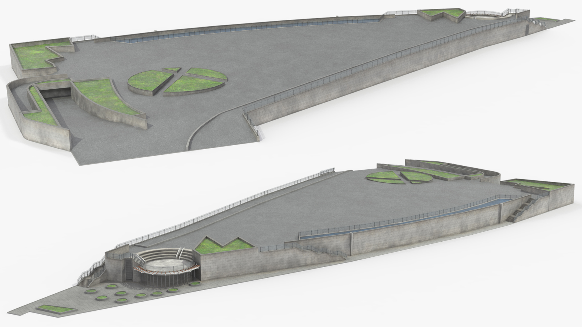 Urban Plaza Platform with Railings - view 2