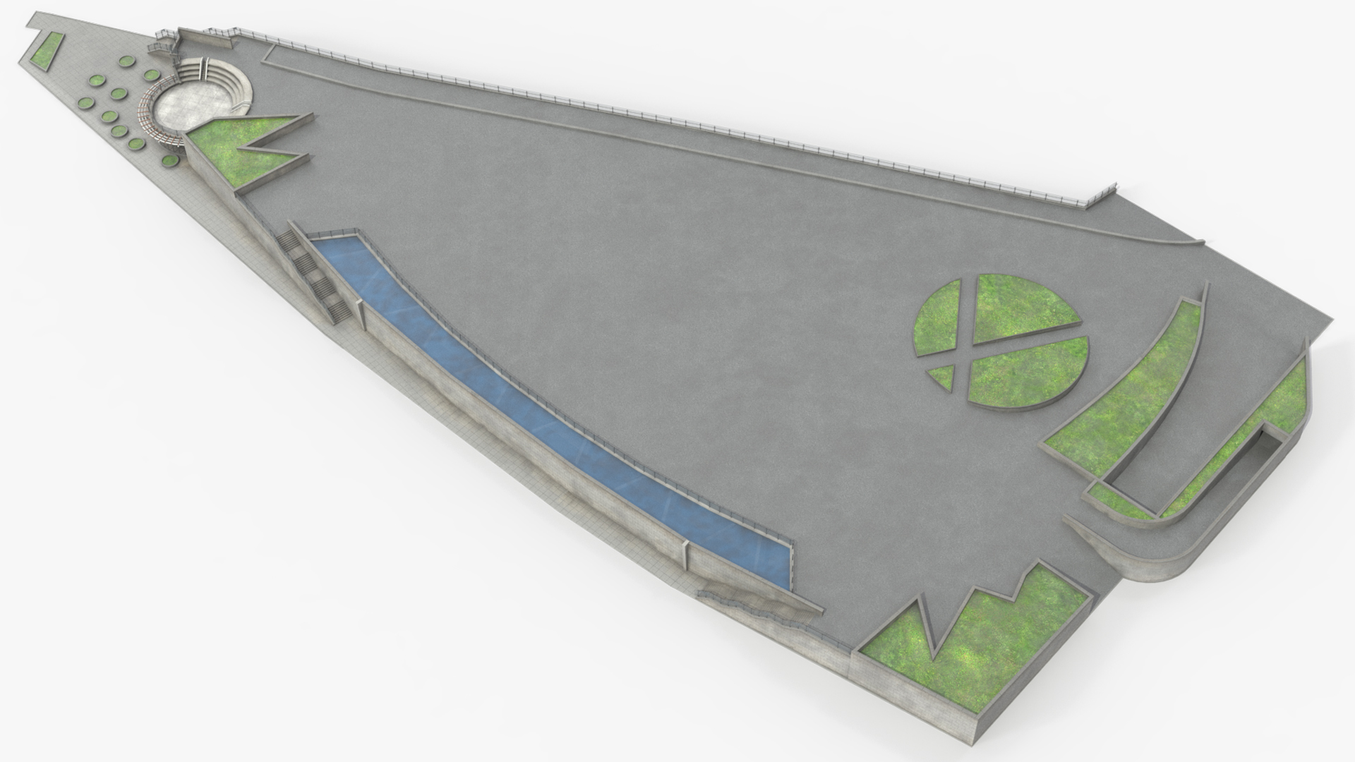 Urban Plaza Platform with Railings - view 3