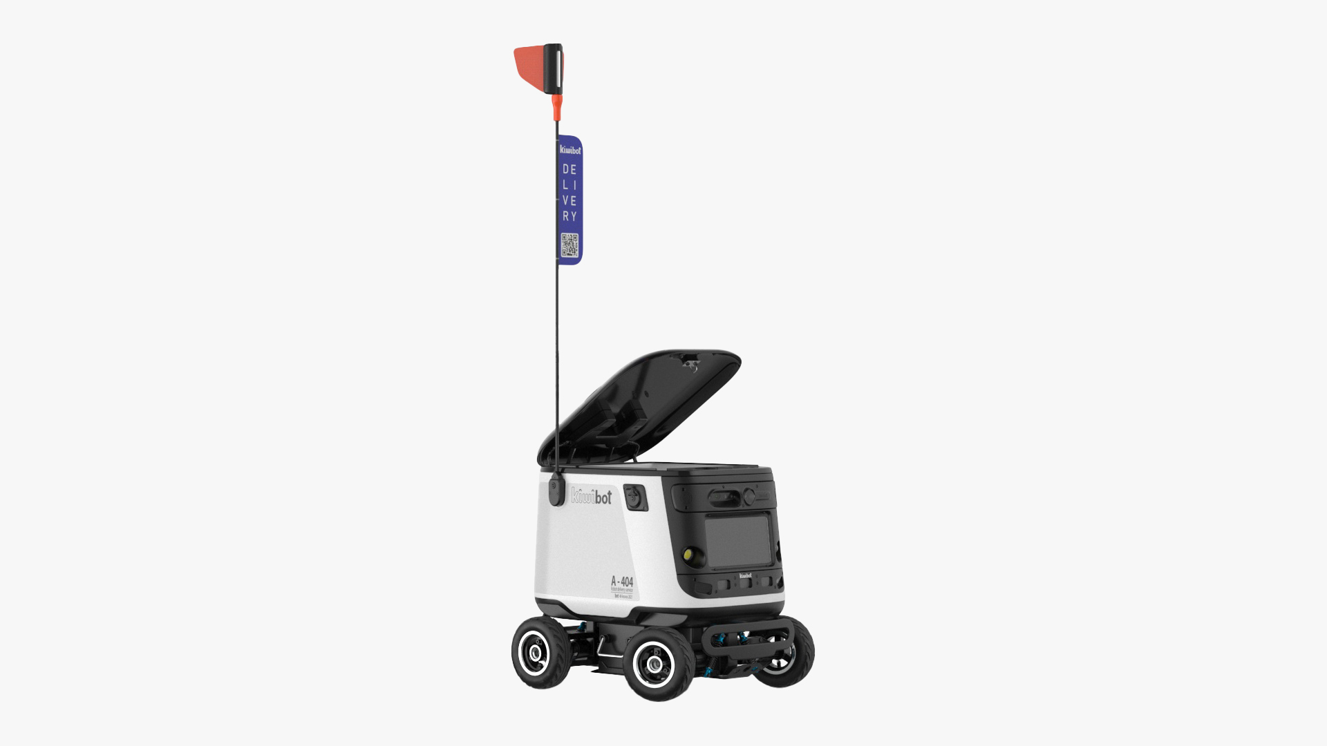 3D Kiwibot Delivery Robot White Off Rigged for Maya model