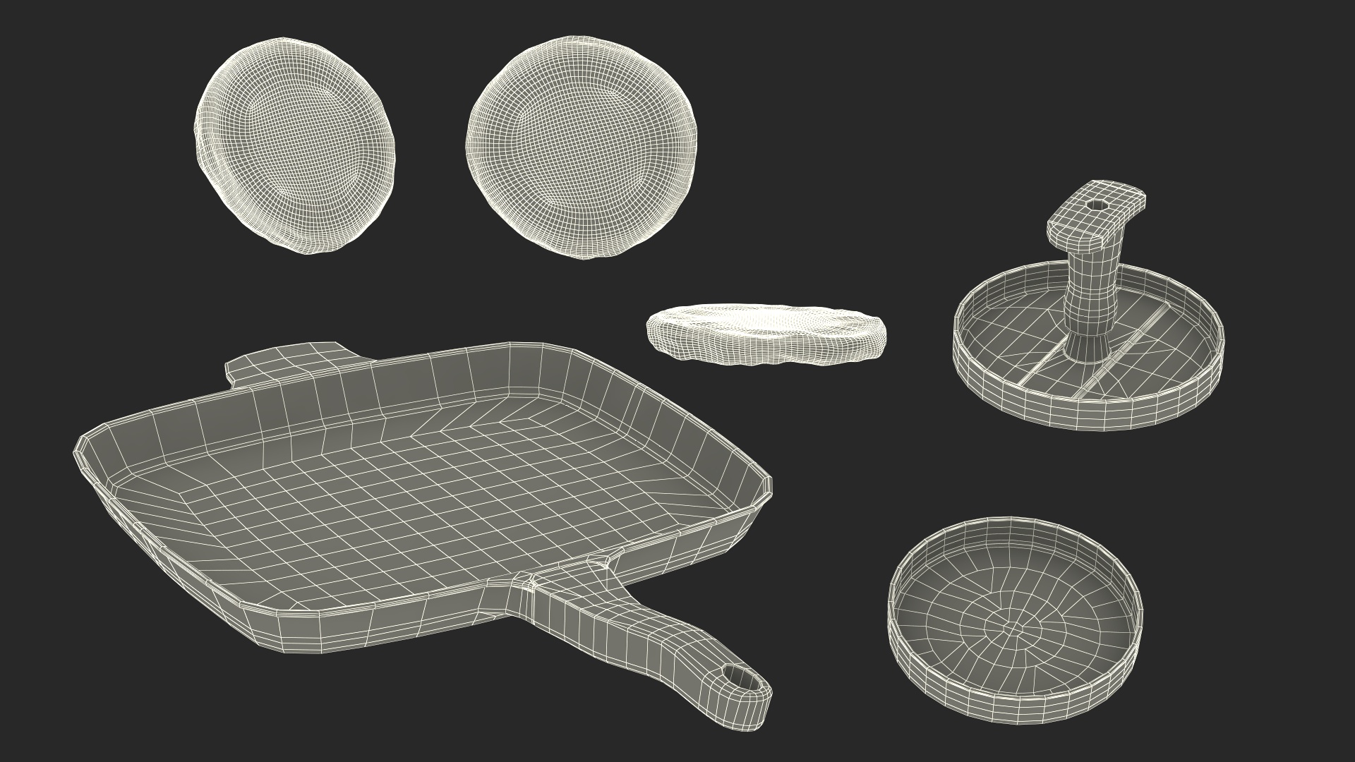 Burger Pan with Patty Press 3D