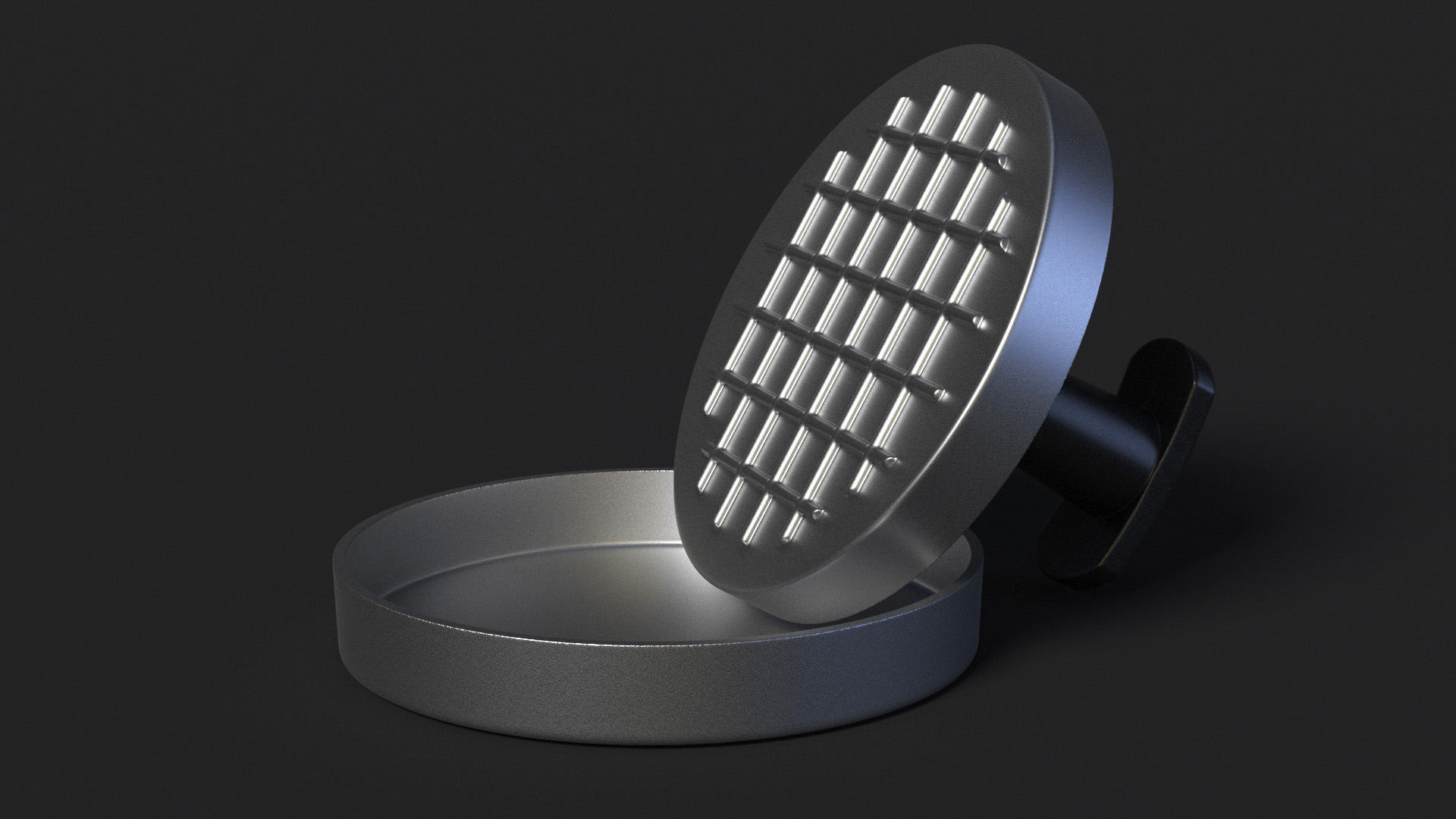 Burger Pan with Patty Press 3D