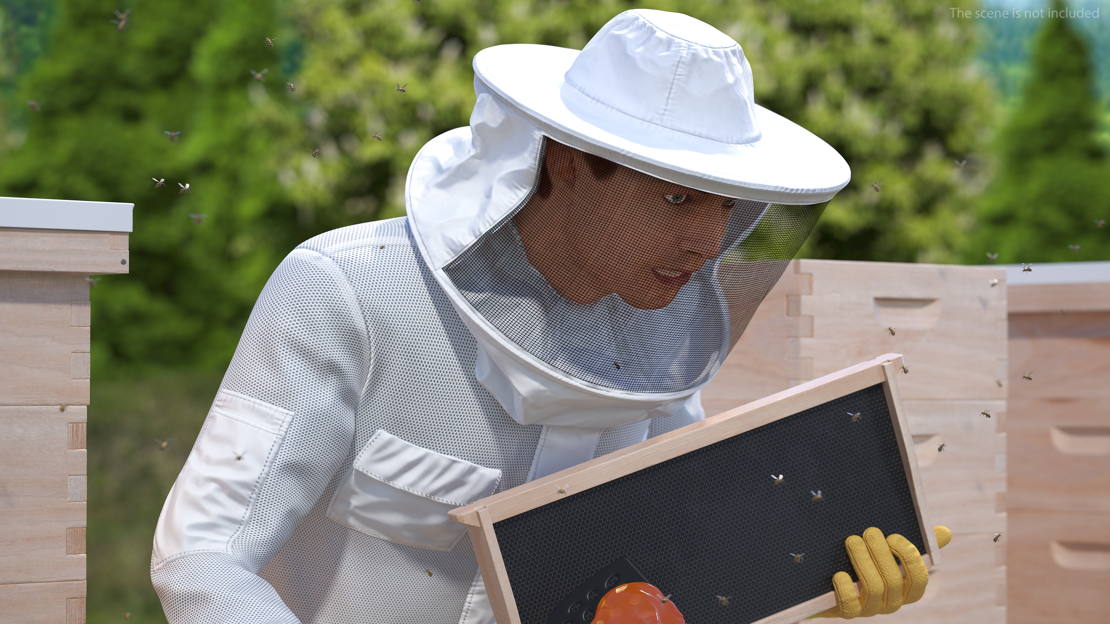 Man wearing Beekeeping Suit Rigged 3D model