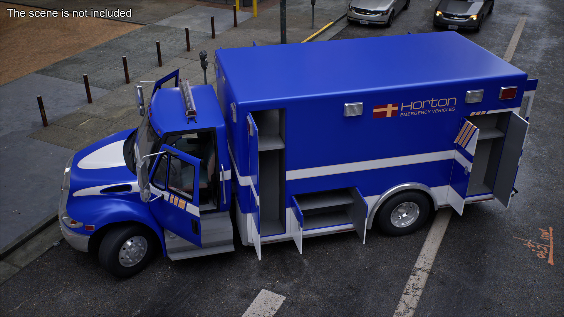 International Durastar Ambulance Truck Rigged for Cinema 4D 3D model