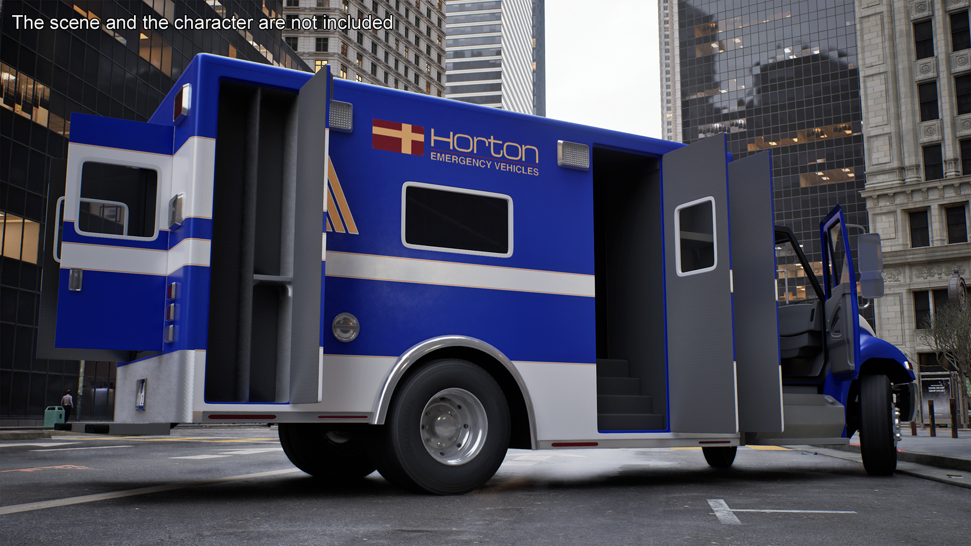 International Durastar Ambulance Truck Rigged for Cinema 4D 3D model