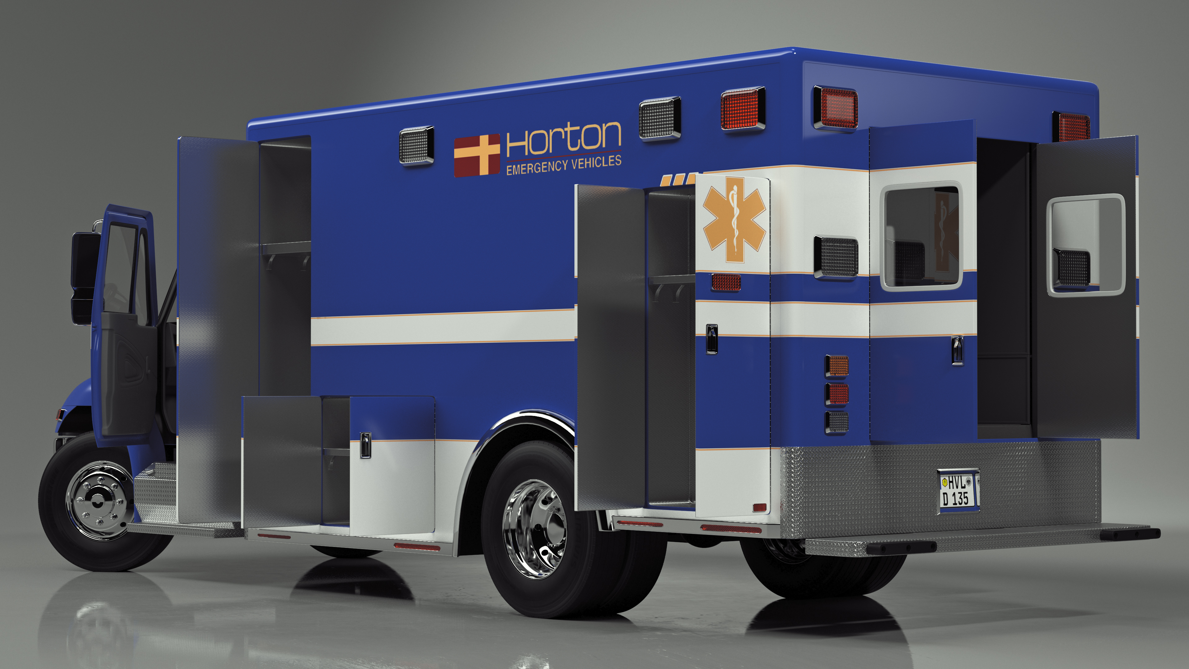 International Durastar Ambulance Truck Rigged for Cinema 4D 3D model