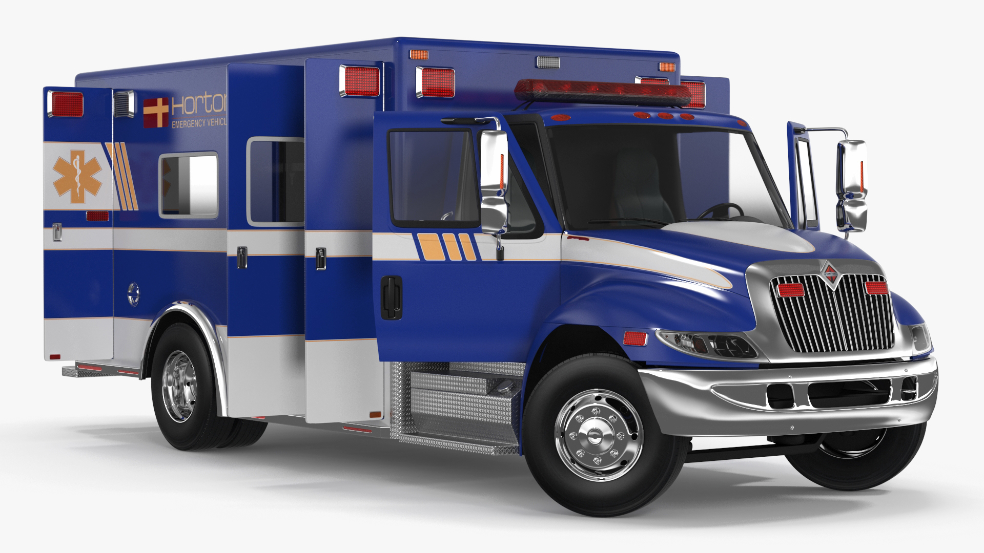 International Durastar Ambulance Truck Rigged for Cinema 4D 3D model