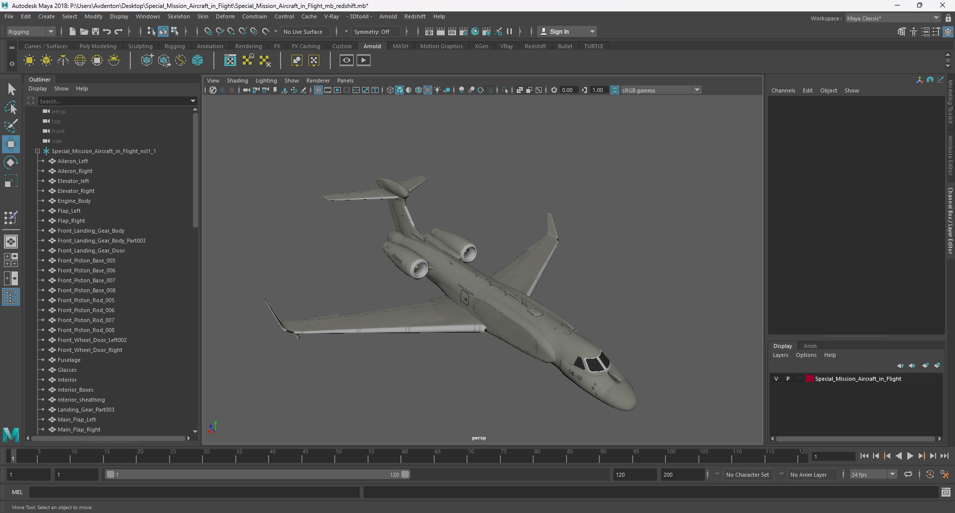 Special Mission Aircraft in Flight 3D model
