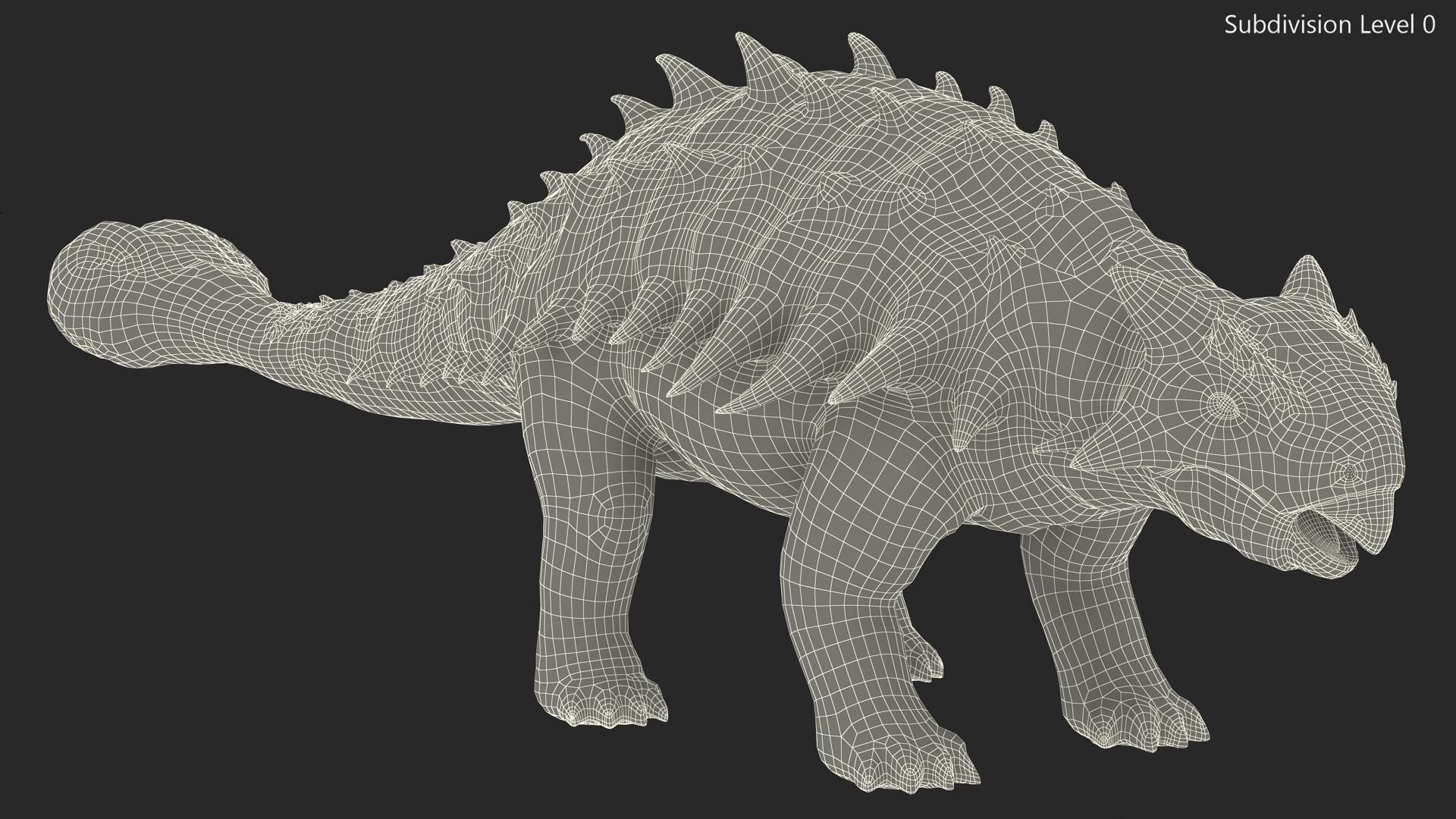 3D Alkylosaurus of Tropical Habitat Rigged for Cinema 4D model