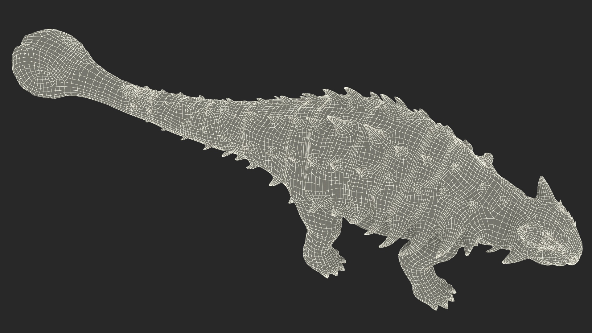 3D Alkylosaurus of Tropical Habitat Rigged for Cinema 4D model
