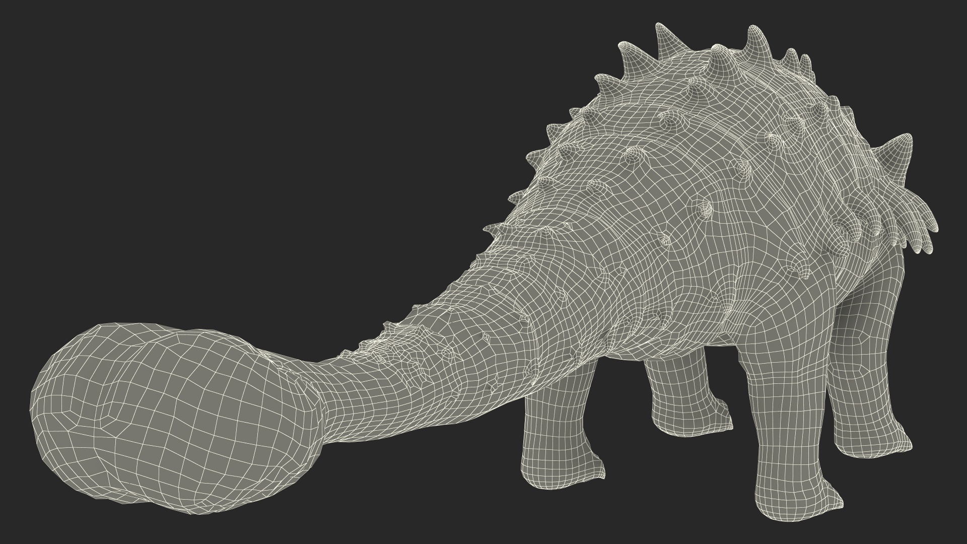 3D Alkylosaurus of Tropical Habitat Rigged for Cinema 4D model