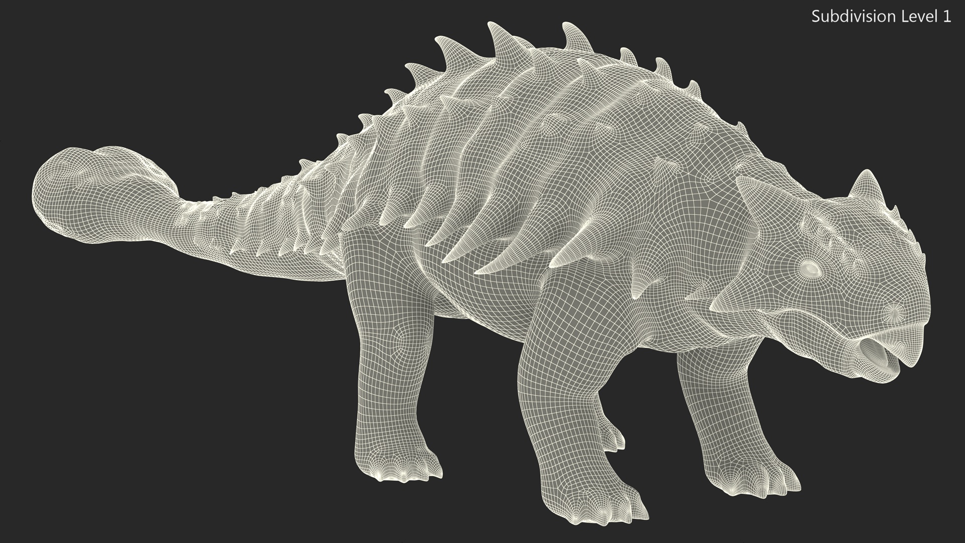 3D Alkylosaurus of Tropical Habitat Rigged for Cinema 4D model