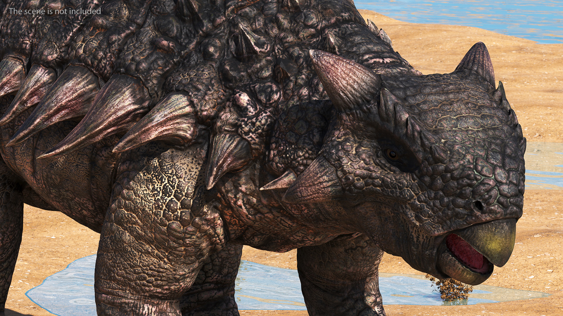 3D Alkylosaurus of Tropical Habitat Rigged for Cinema 4D model