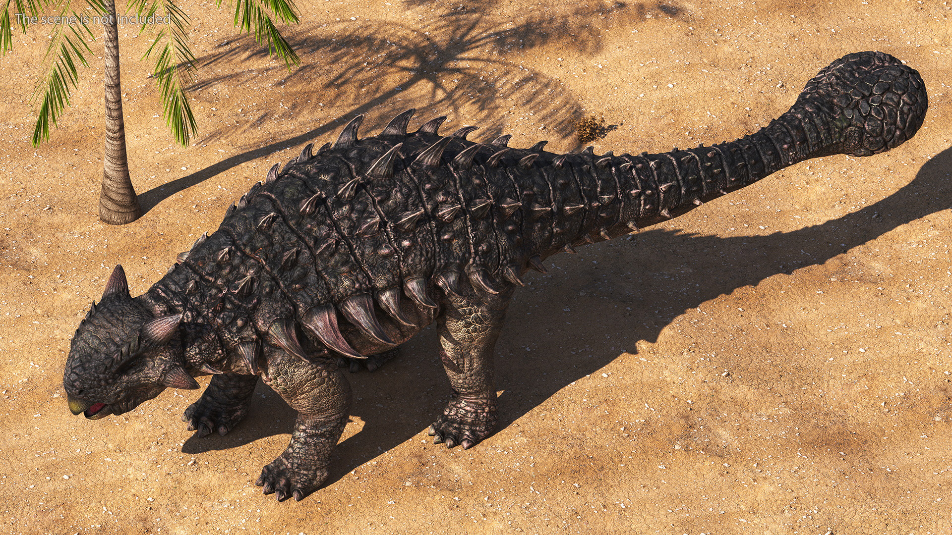 3D Alkylosaurus of Tropical Habitat Rigged for Cinema 4D model