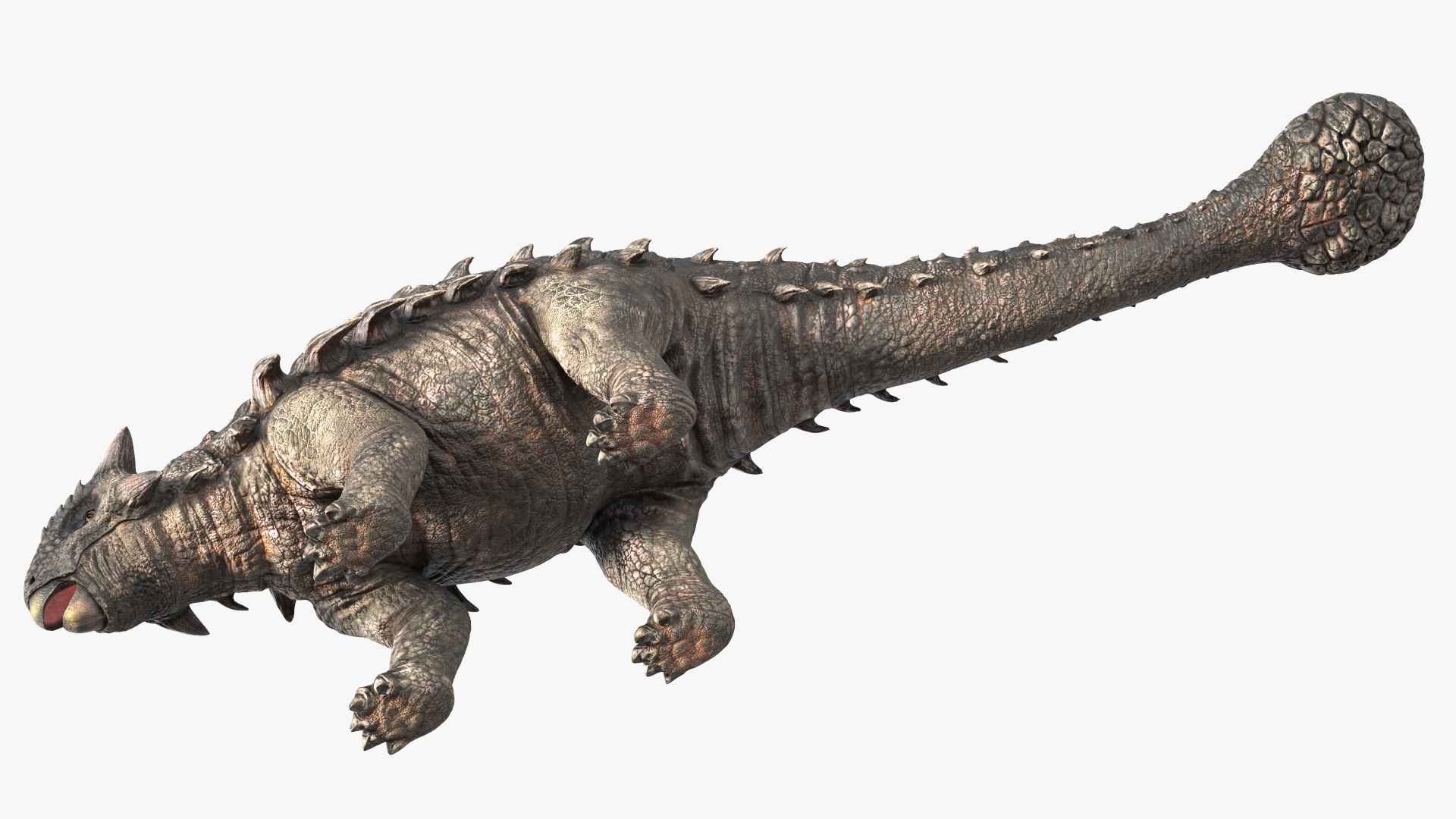 3D Alkylosaurus of Tropical Habitat Rigged for Cinema 4D model