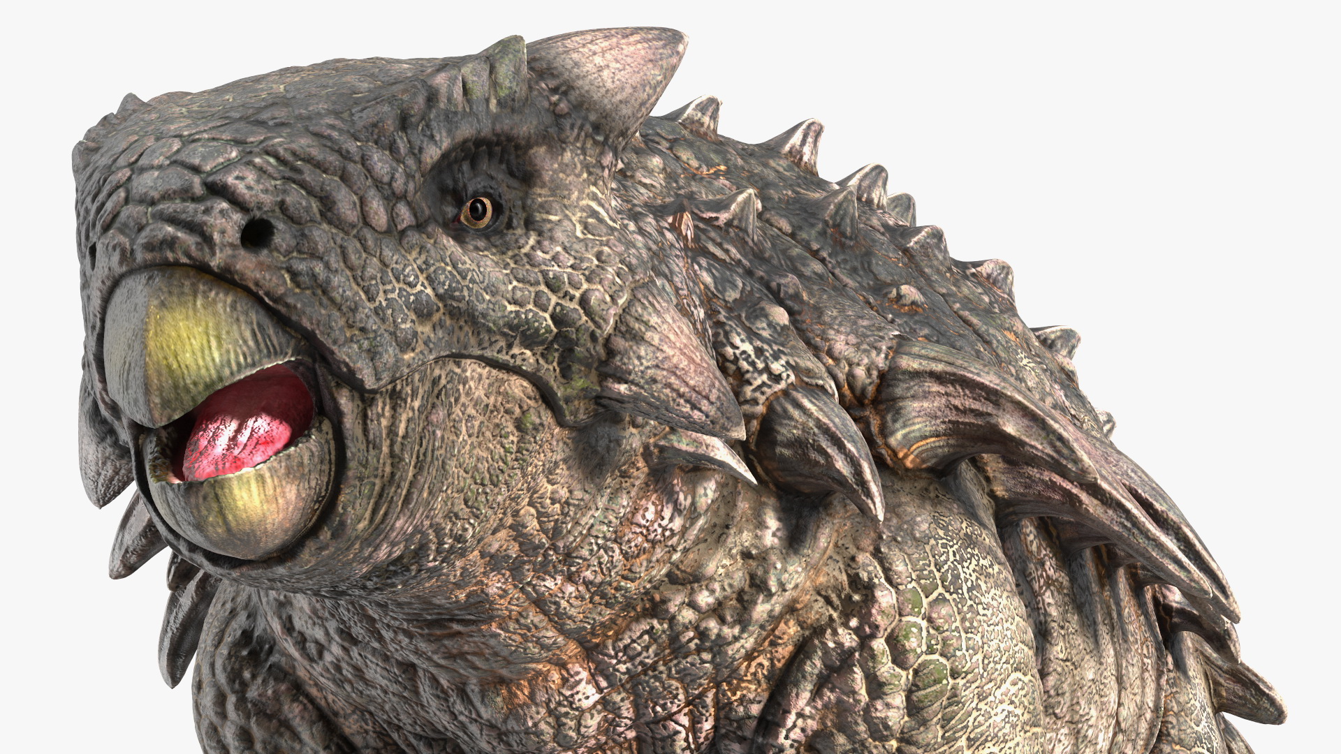 3D Alkylosaurus of Tropical Habitat Rigged for Cinema 4D model