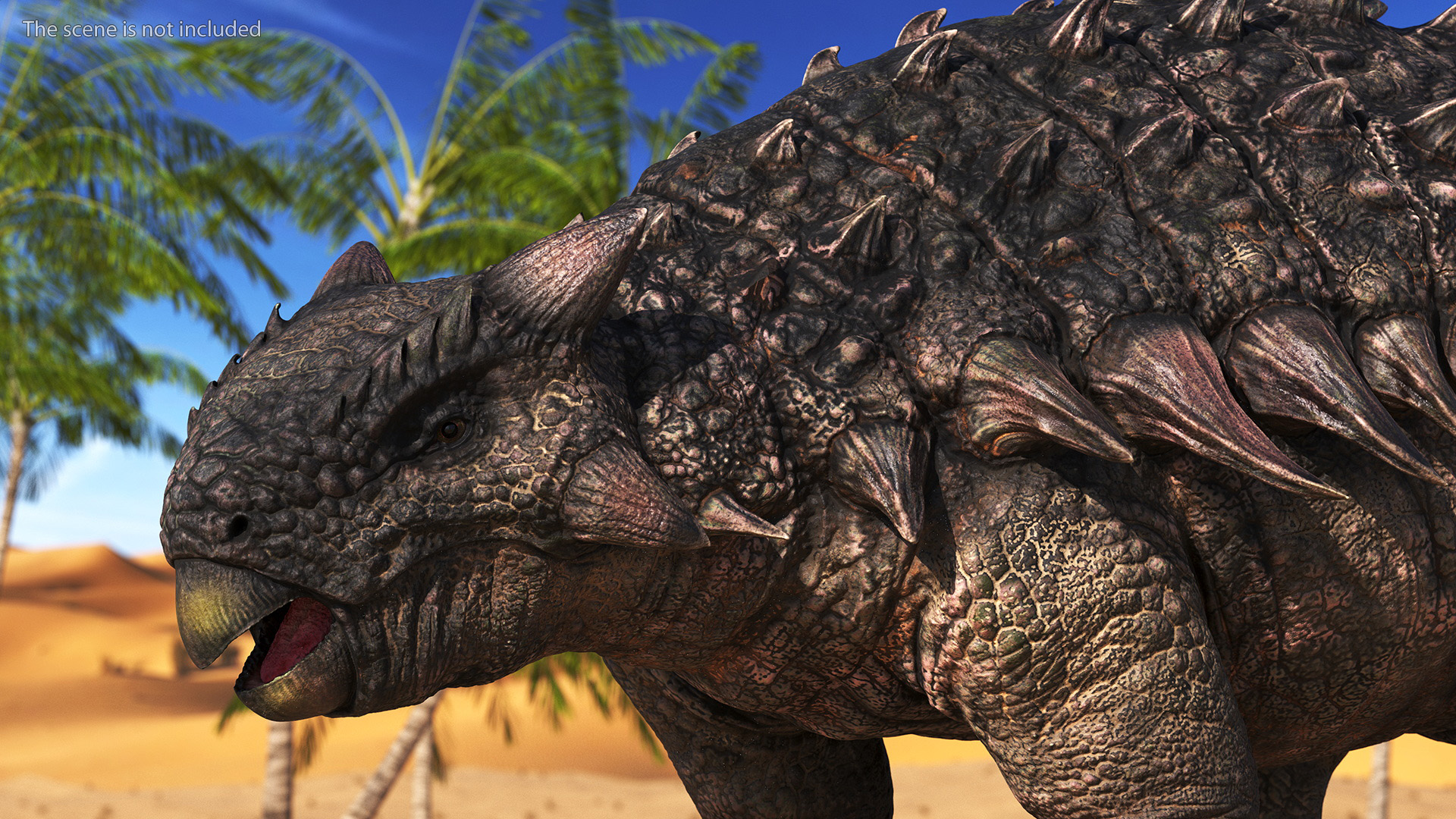 3D Alkylosaurus of Tropical Habitat Rigged for Cinema 4D model