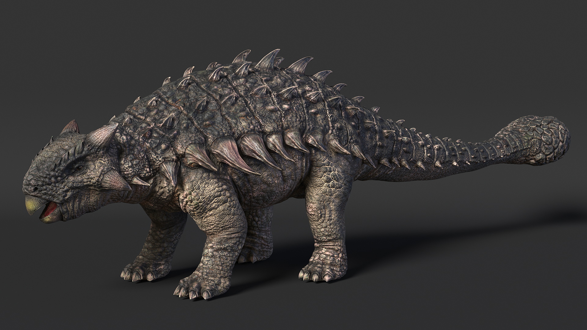 3D Alkylosaurus of Tropical Habitat Rigged for Cinema 4D model